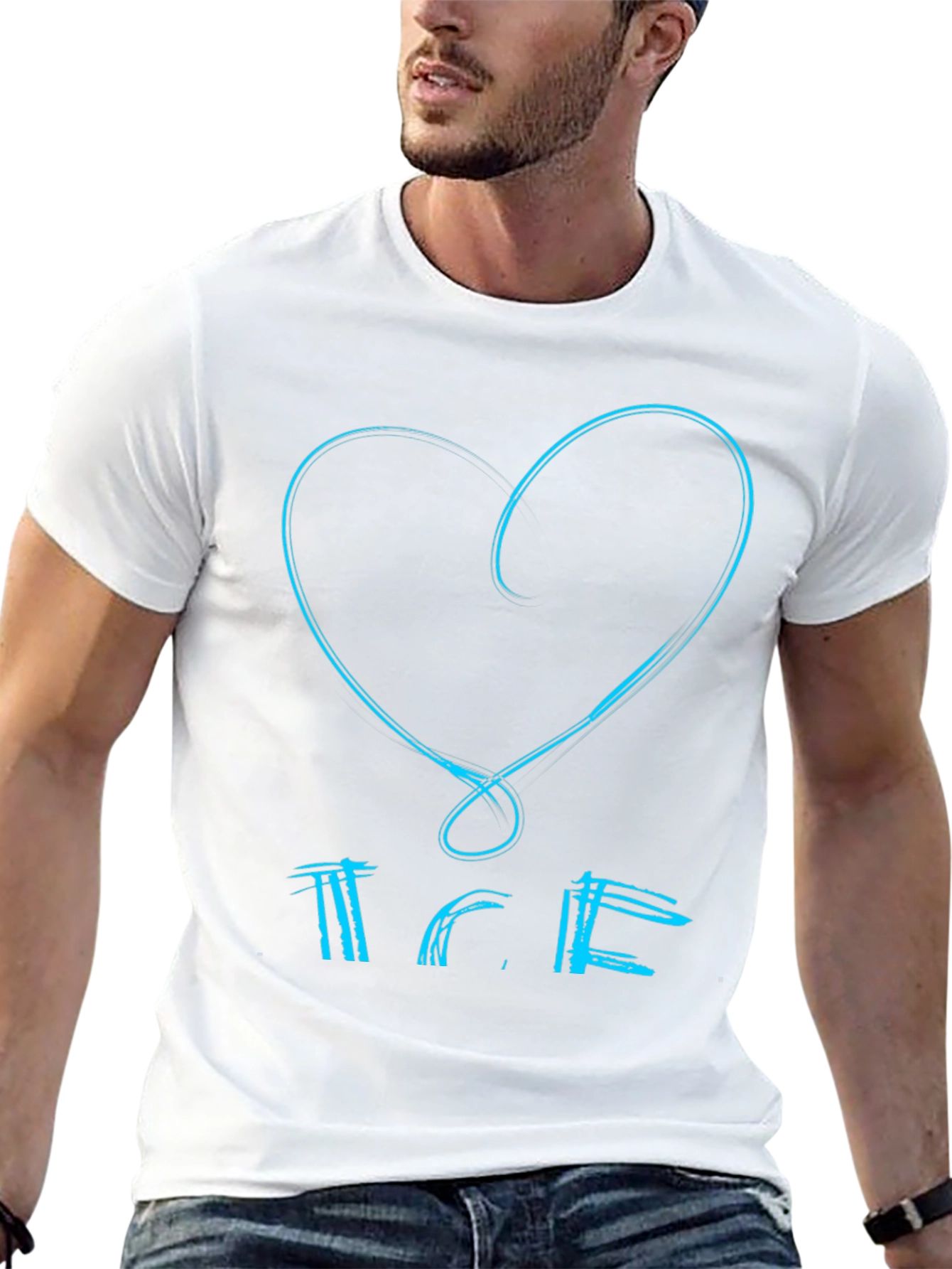 Heart & Text Black Graphic Tee