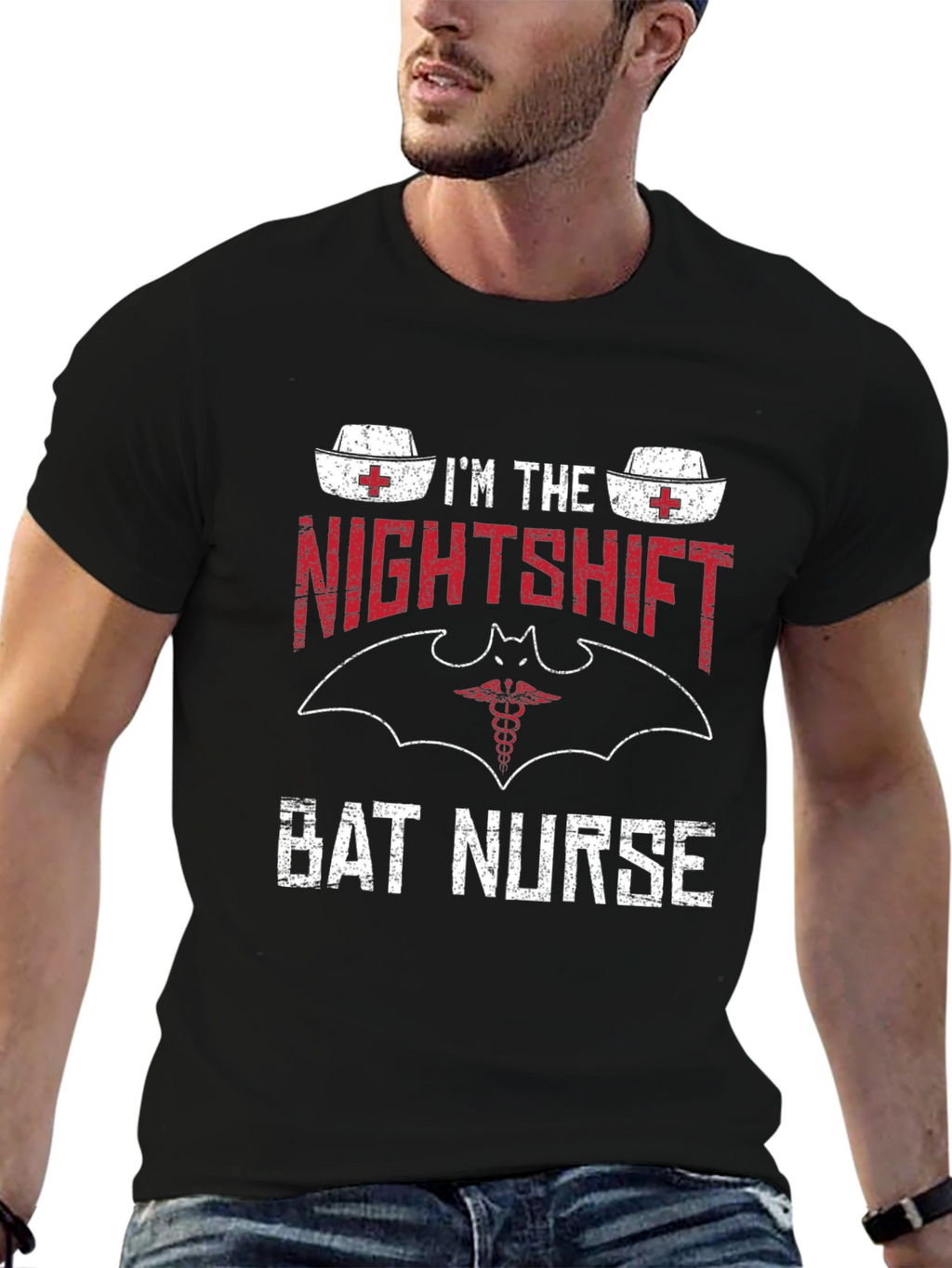 Nightshift Bat Nurse T-Shirt - Funny Nurse Tee