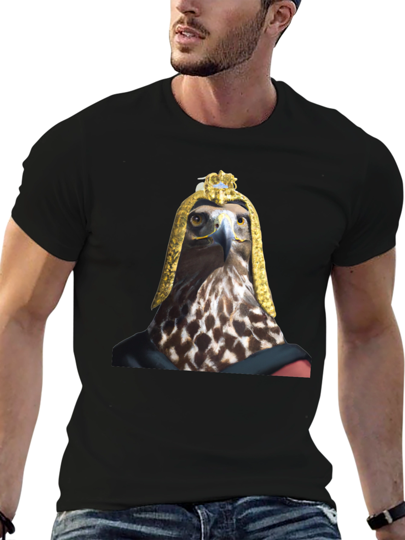 Eagle Pharaoh Graphic Tee - Black Cotton T-Shirt
