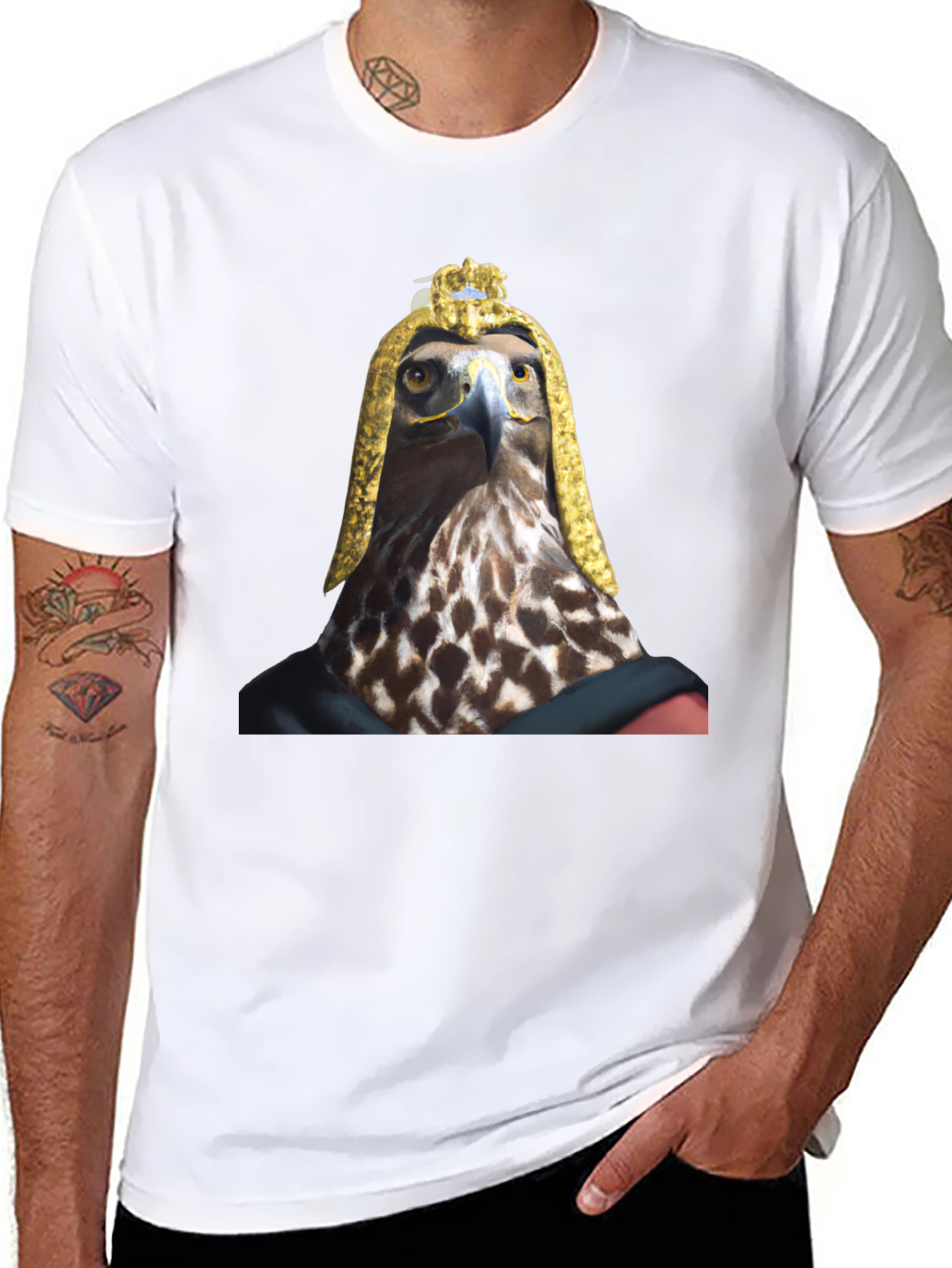 Eagle Pharaoh Graphic Tee - Black Cotton T-Shirt