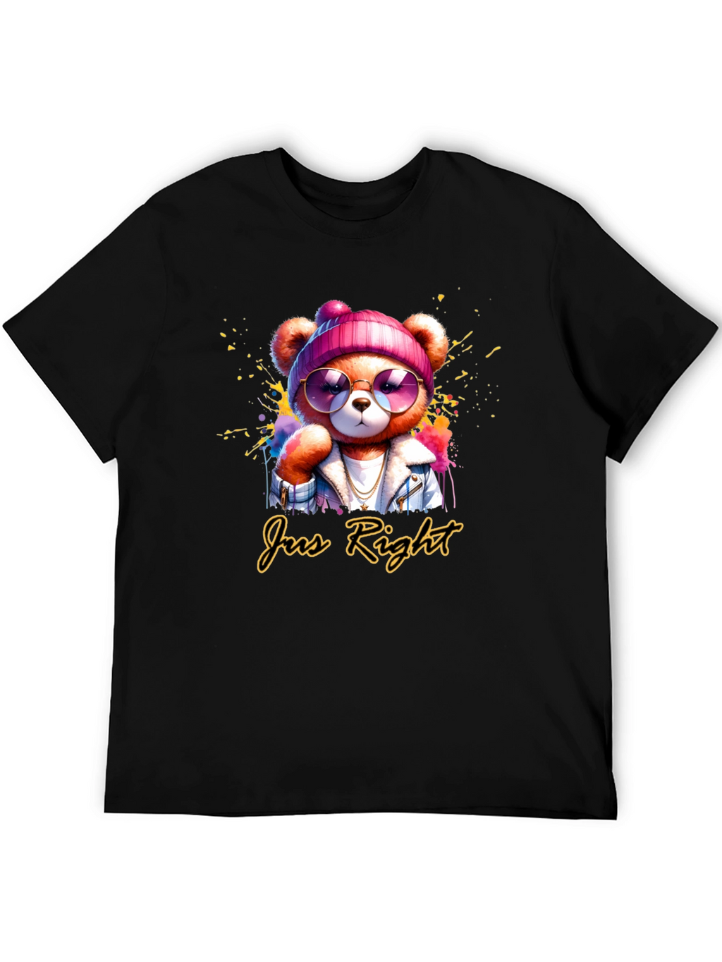 Just Right Bear Graphic Tee - Trendy Unisex T-Shirt