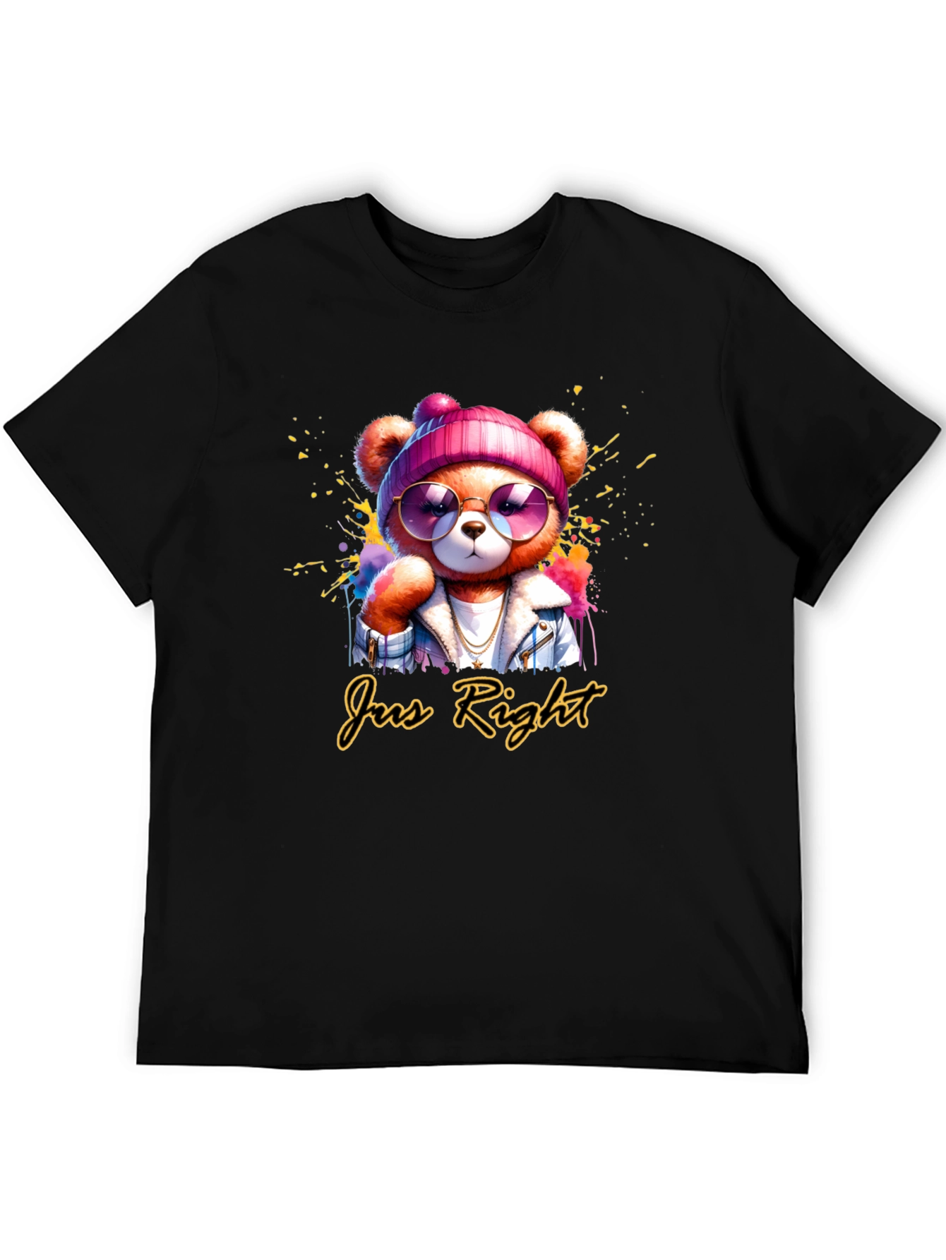 Just Right Bear Graphic Tee - Trendy Unisex T-Shirt