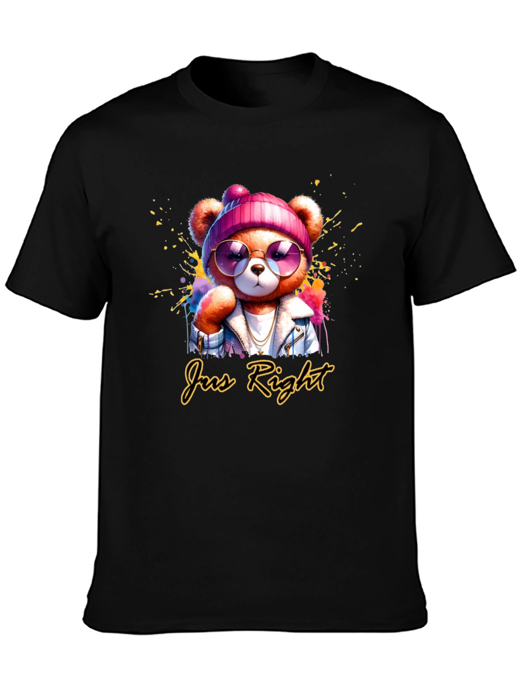 Just Right Bear Graphic Tee - Trendy Unisex T-Shirt
