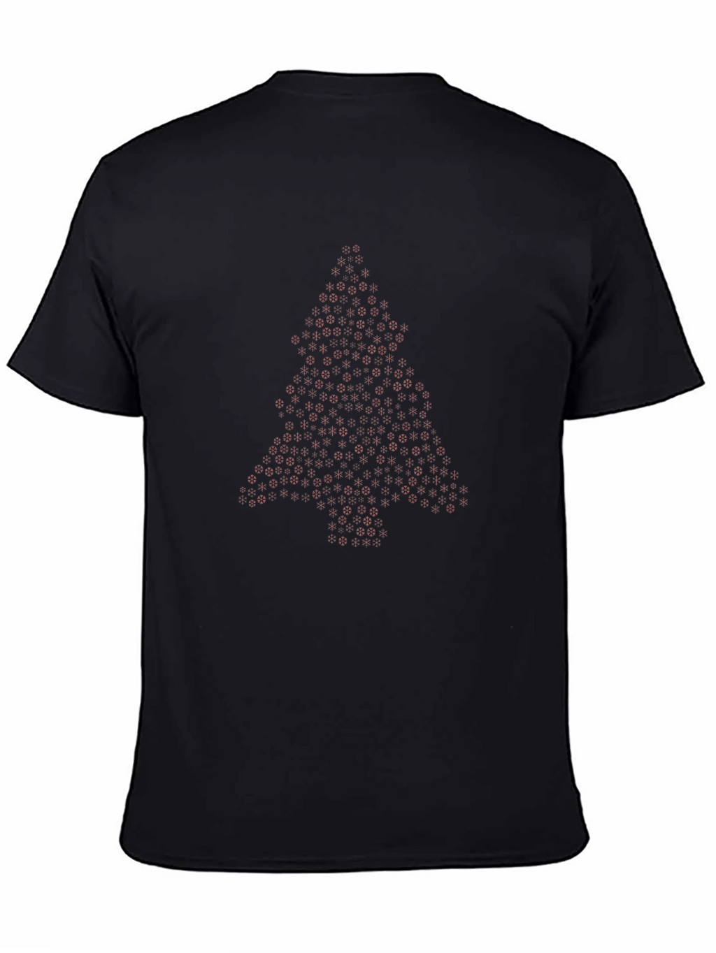 Christmas Tree Hexagon Pattern Black T-Shirt