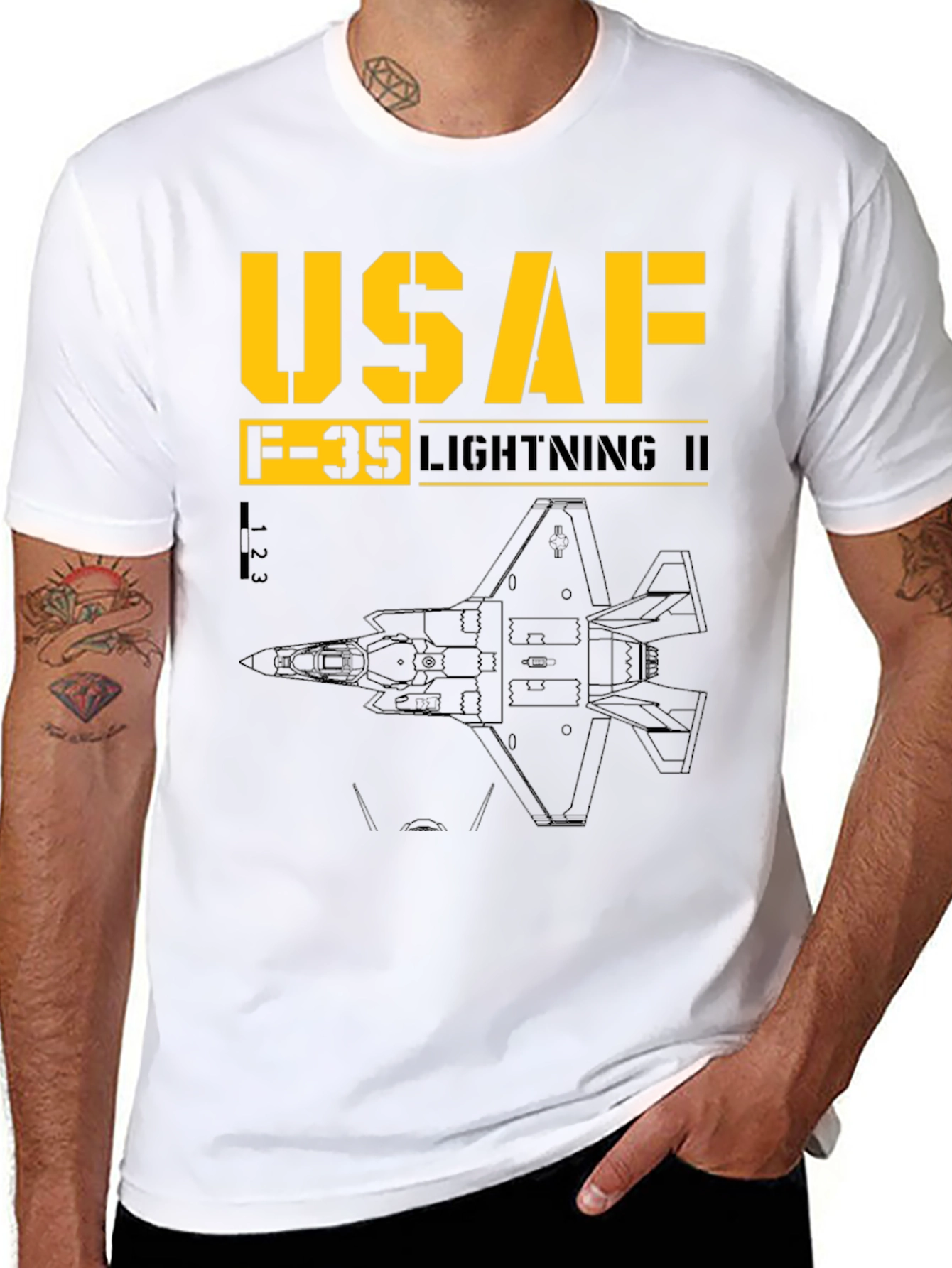 USAF F-35 Lightning II Black Graphic T-Shirt