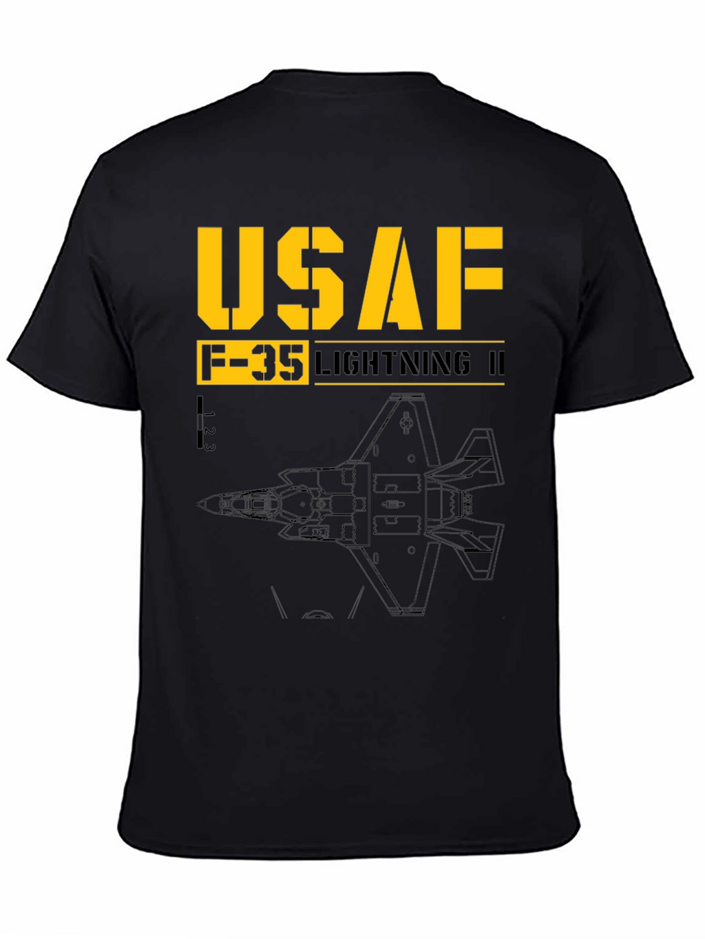 USAF F-35 Lightning II Black Graphic T-Shirt