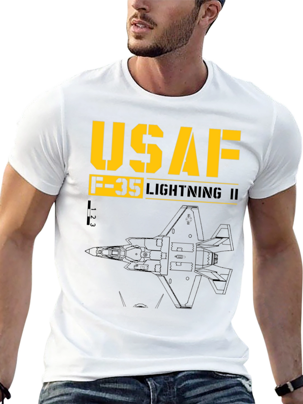 USAF F-35 Lightning II Black Graphic T-Shirt