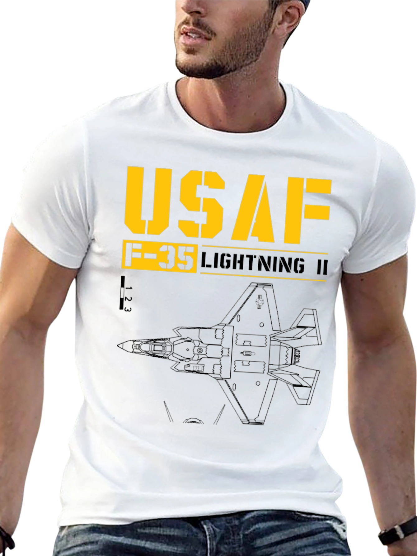 USAF F-35 Lightning II Black Graphic T-Shirt