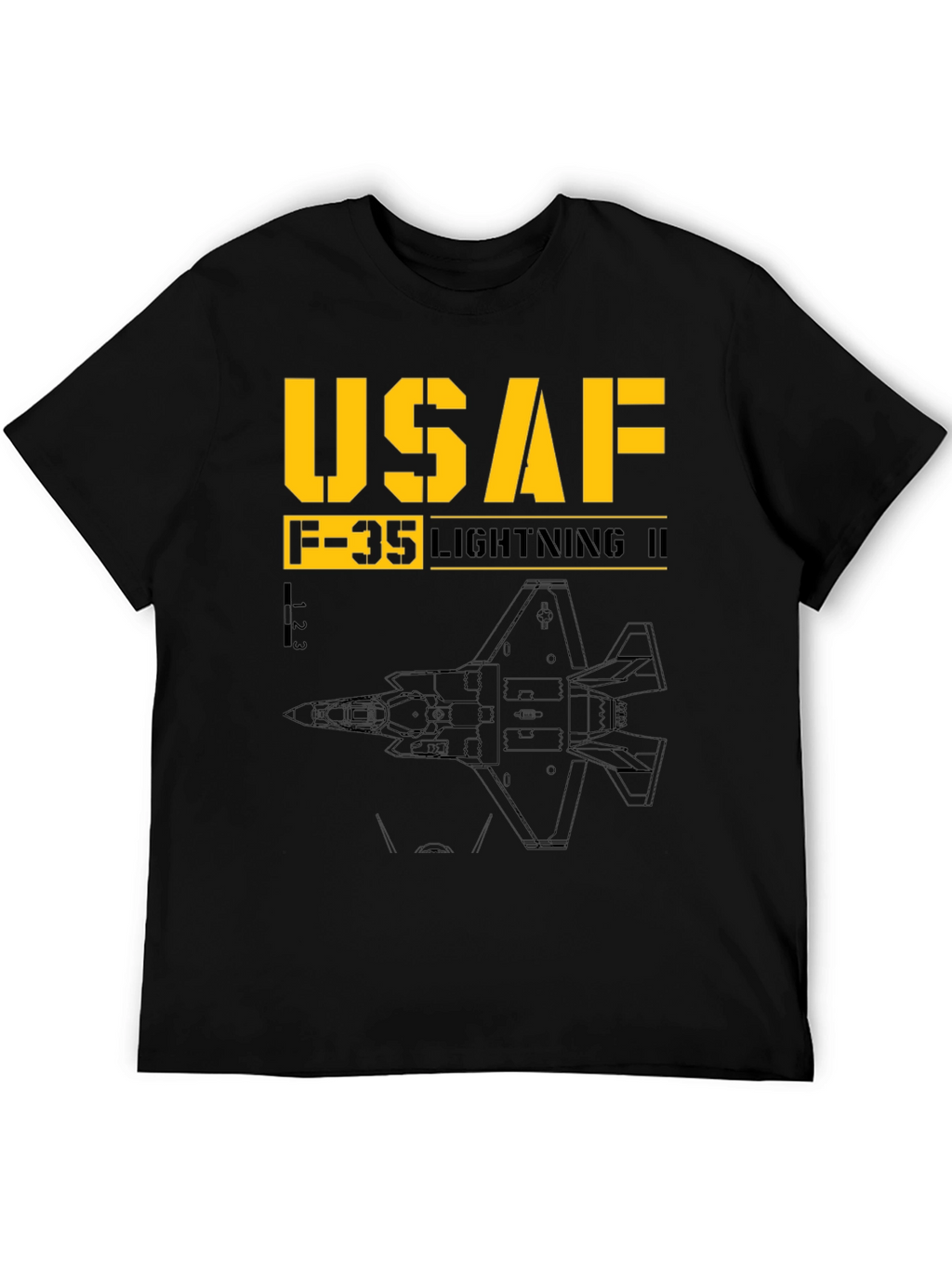 USAF F-35 Lightning II Black Graphic T-Shirt