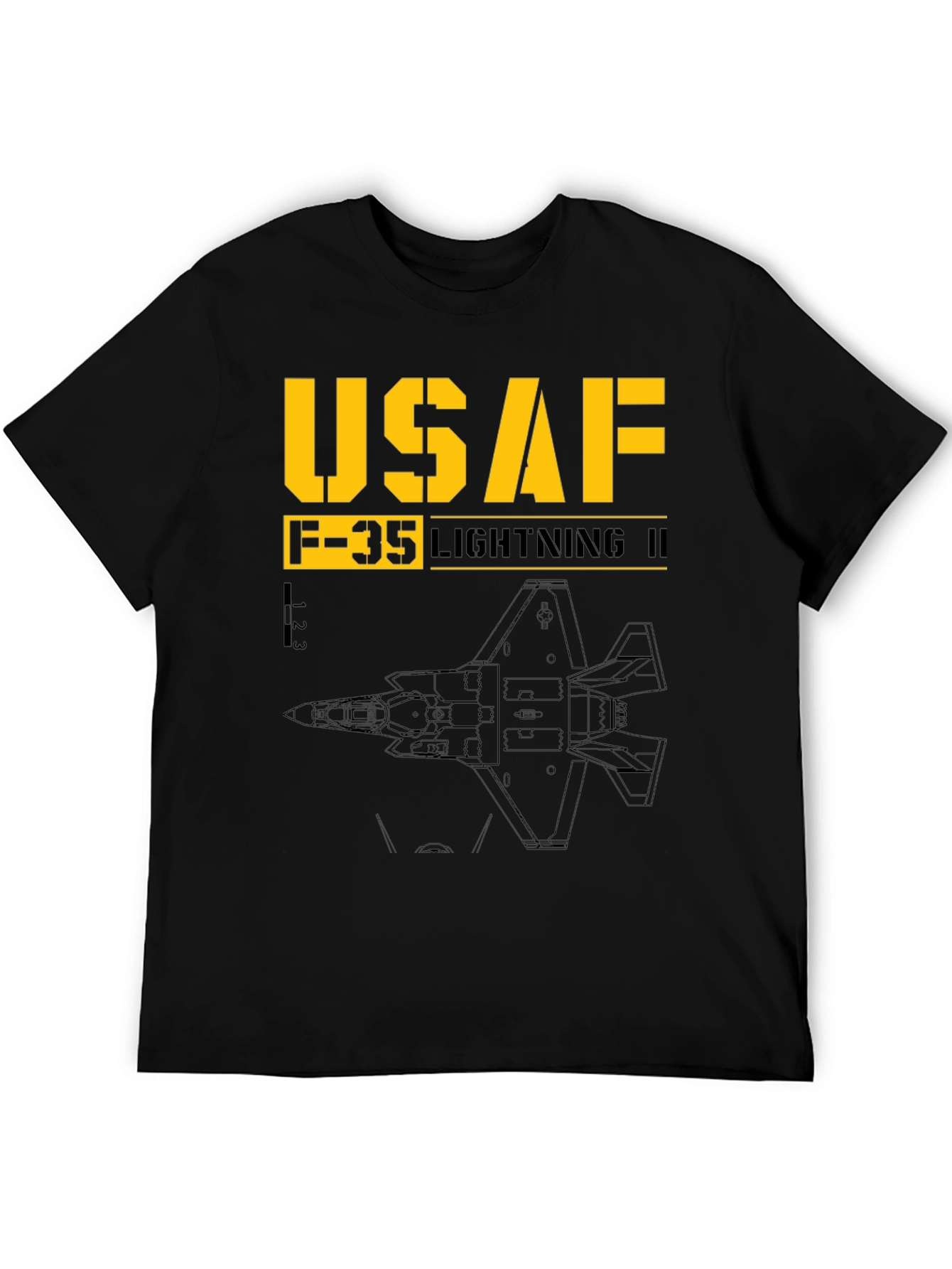 USAF F-35 Lightning II Black Graphic T-Shirt