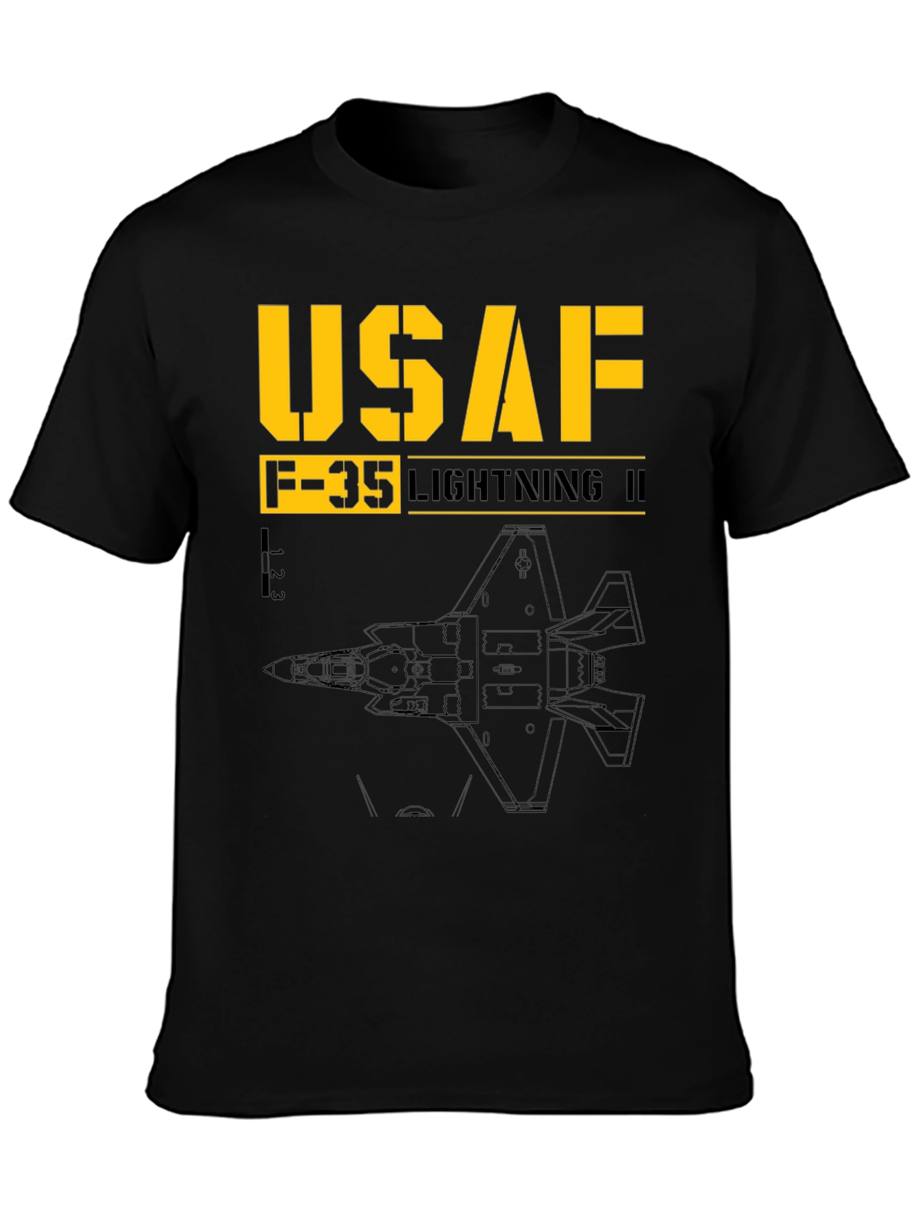USAF F-35 Lightning II Black Graphic T-Shirt