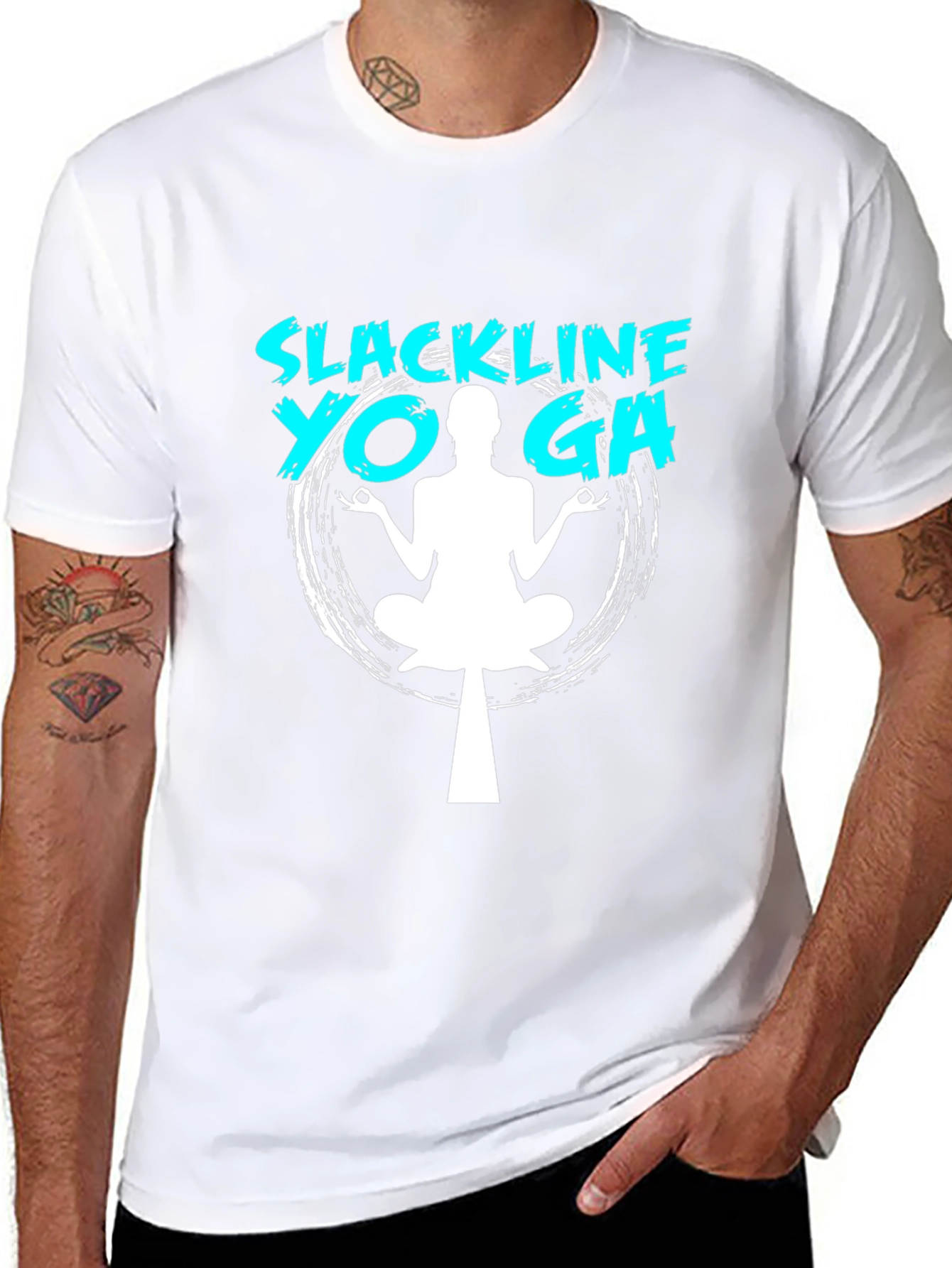 Slackline Yoga T-Shirt - Balance & Fitness