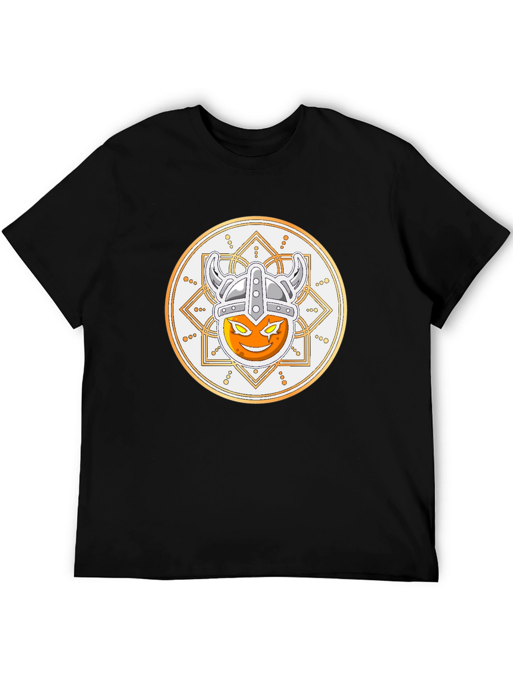 Viking Emoji Graphic T-Shirt - Black Cotton Tee