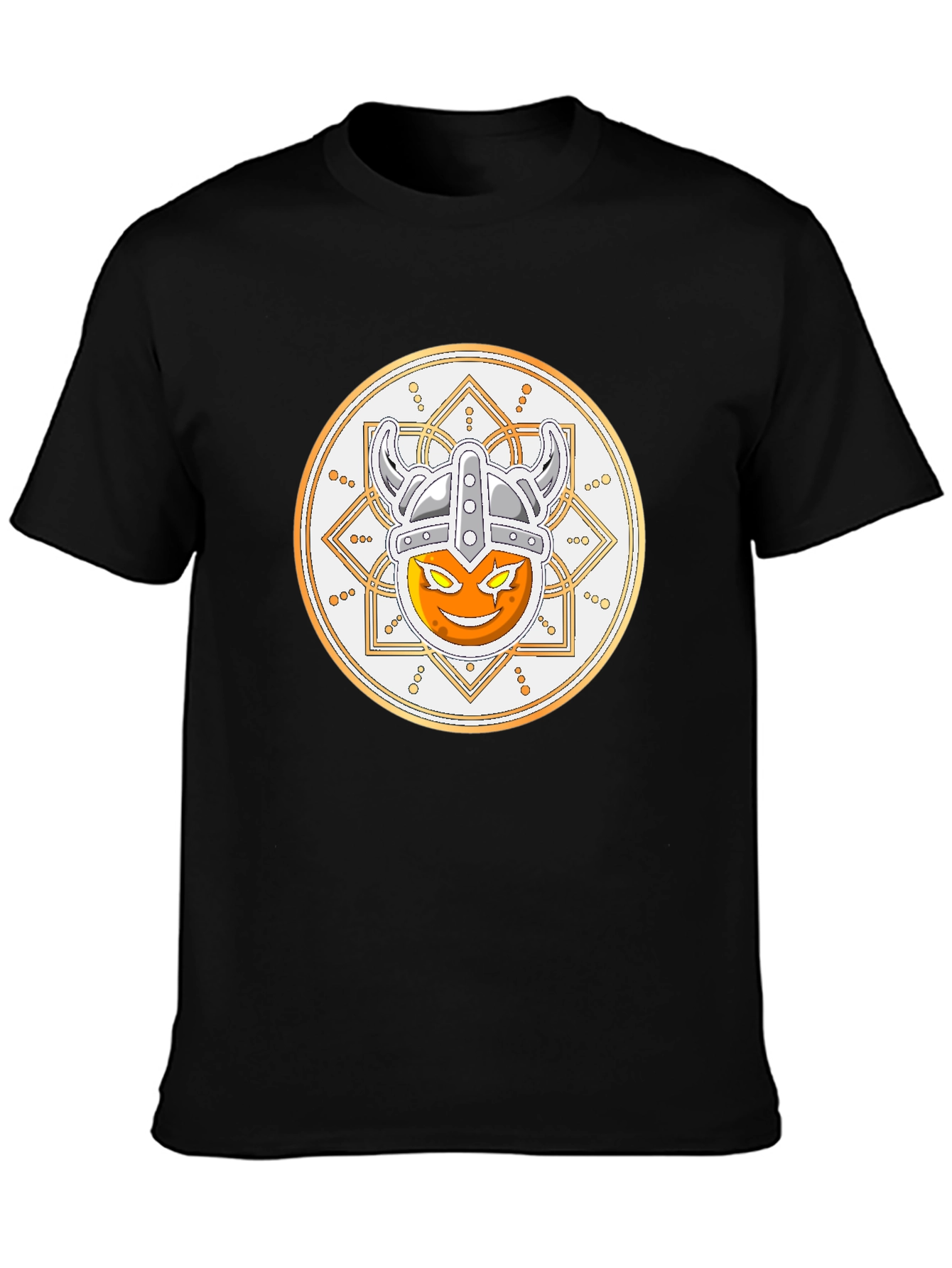 Viking Emoji Graphic T-Shirt - Black Cotton Tee