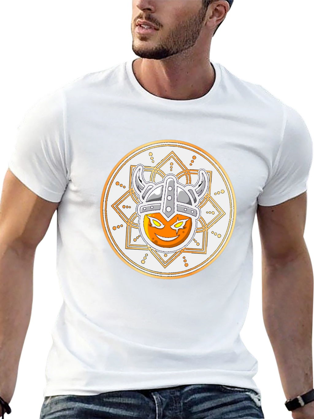Viking Emoji Graphic T-Shirt - Black Cotton Tee