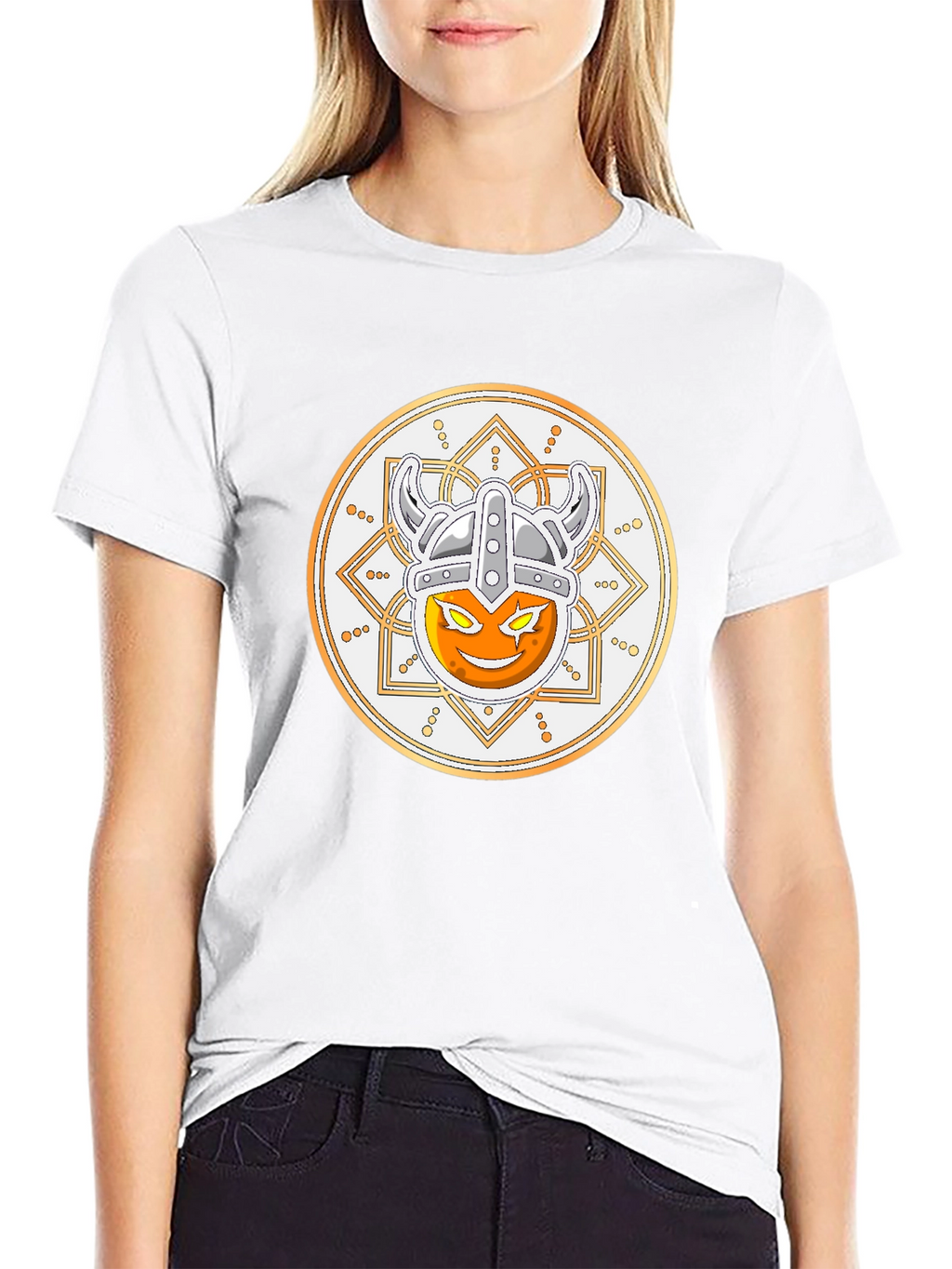 Viking Emoji Graphic T-Shirt - Black Cotton Tee