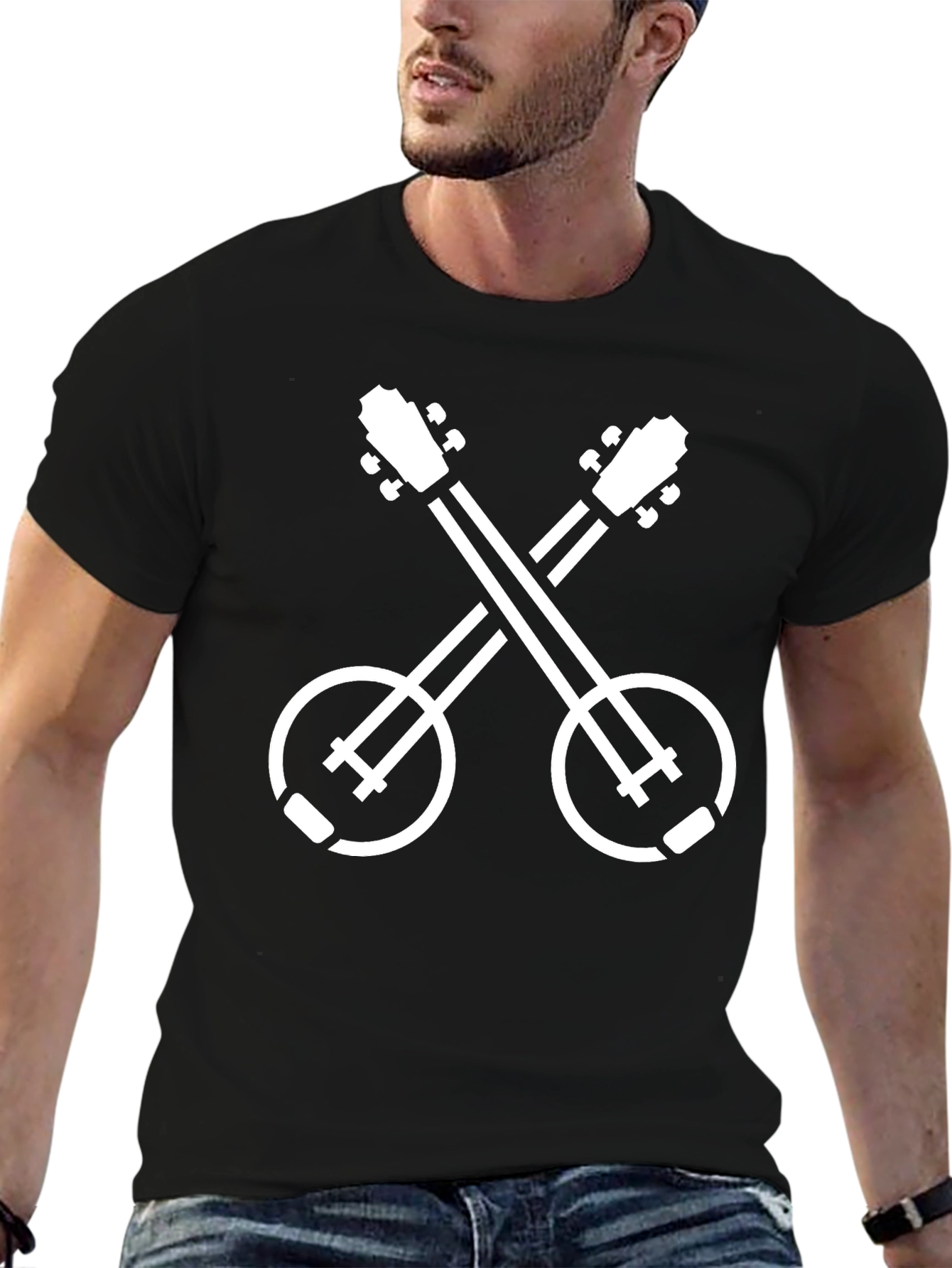 Banjo Cross T-Shirt - Music Lover Tee
