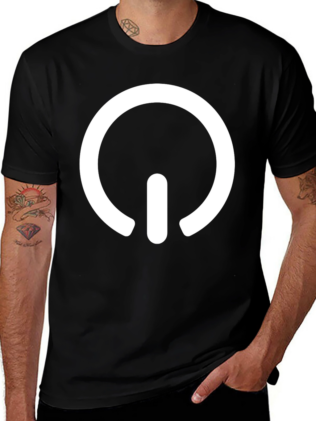 Power Symbol Graphic Tee - Modern Black T-Shirt