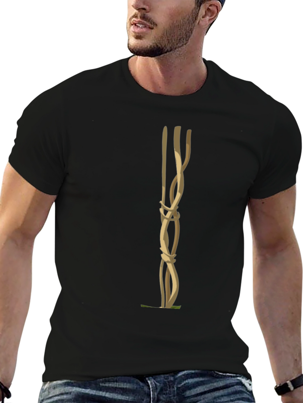 Unique Knot Graphic Tee - Black