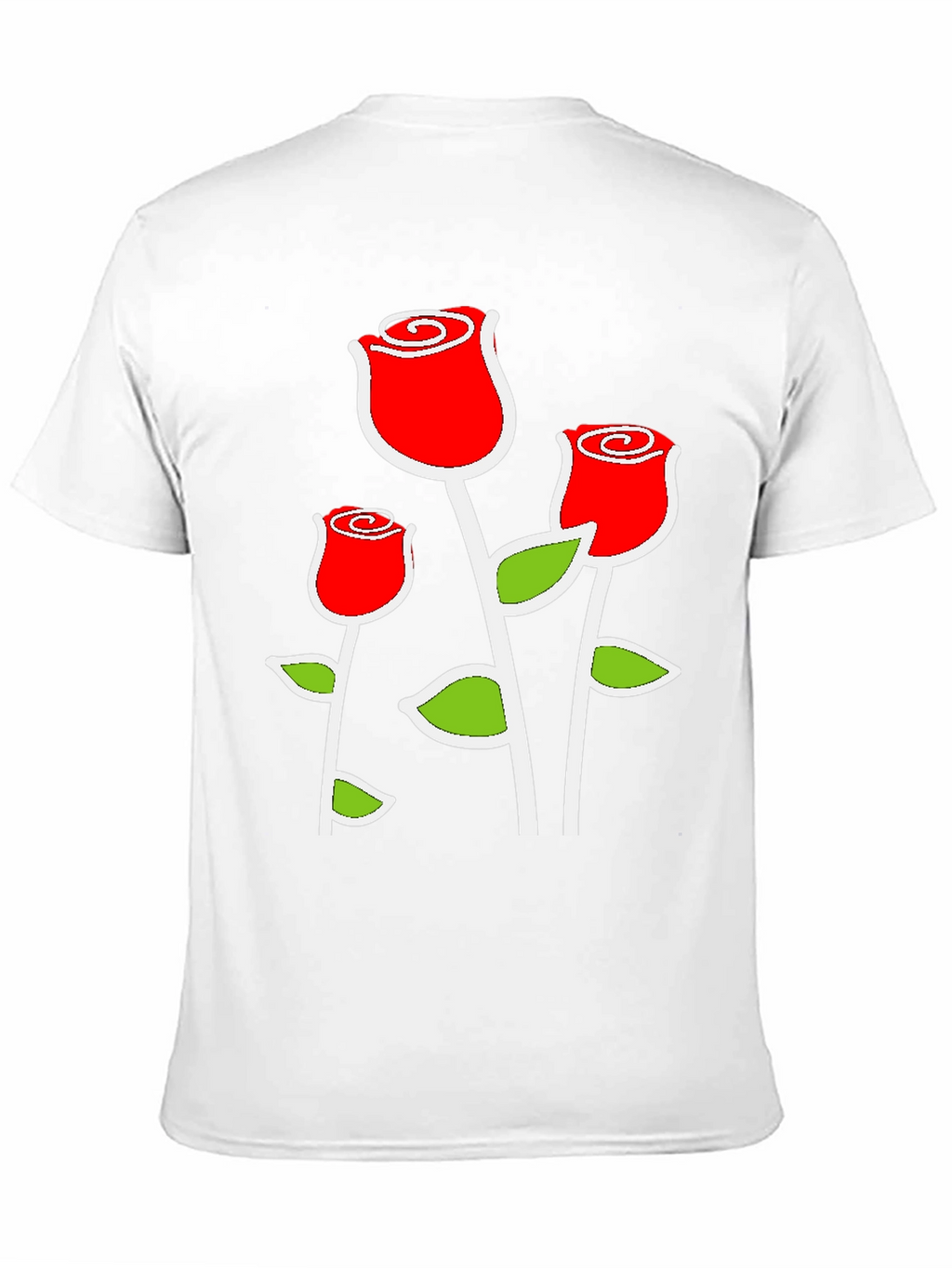 Black T-Shirt with Red Rose Graphic