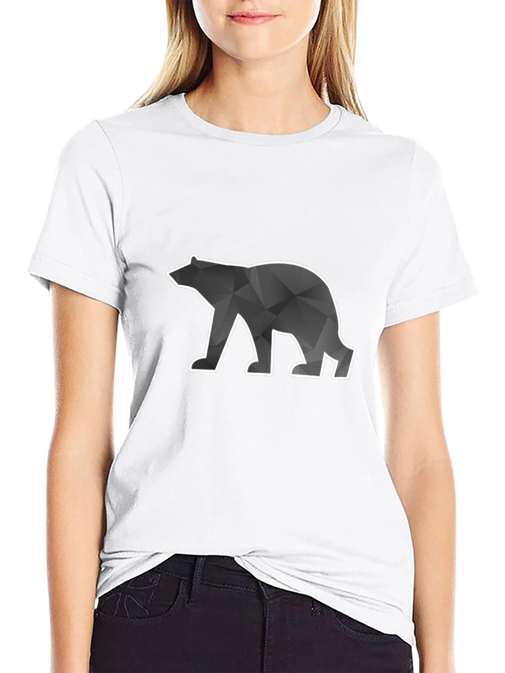 Geometric Bear Graphic Tee - Modern Style