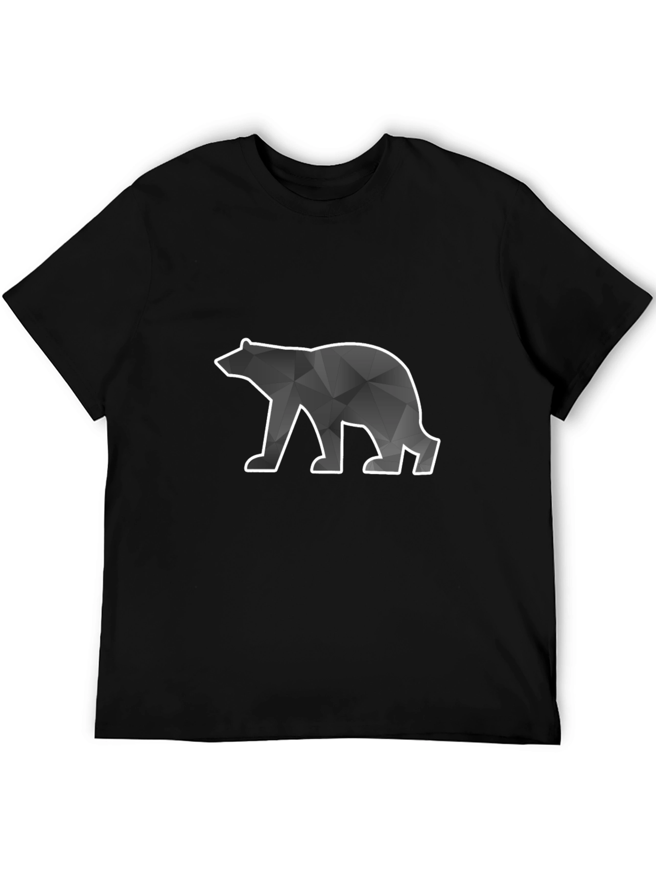 Geometric Bear Graphic Tee - Modern Style