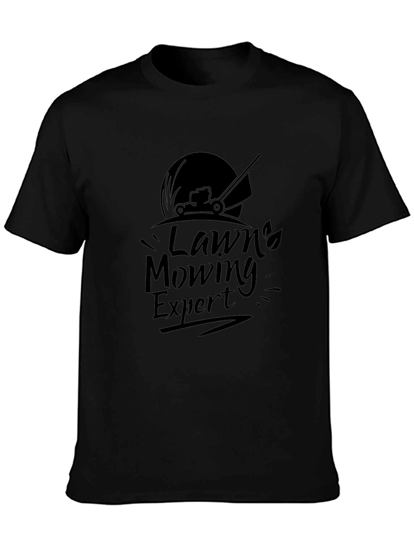 Lawn Mowing Expert Graphic Tee - Black