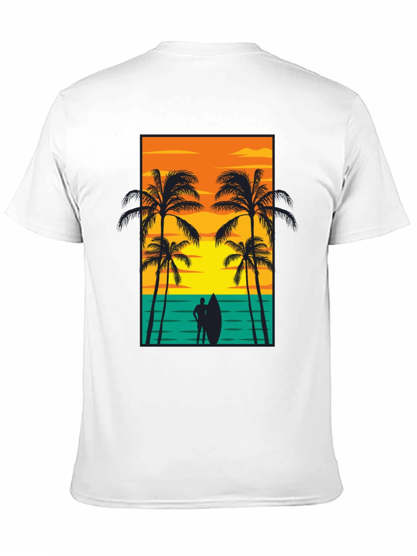 Beach Sunset Graphic Tee - Mens Black T-Shirt