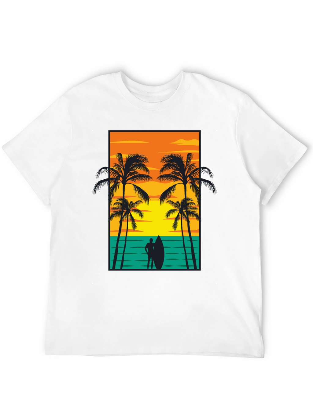 Beach Sunset Graphic Tee - Mens Black T-Shirt
