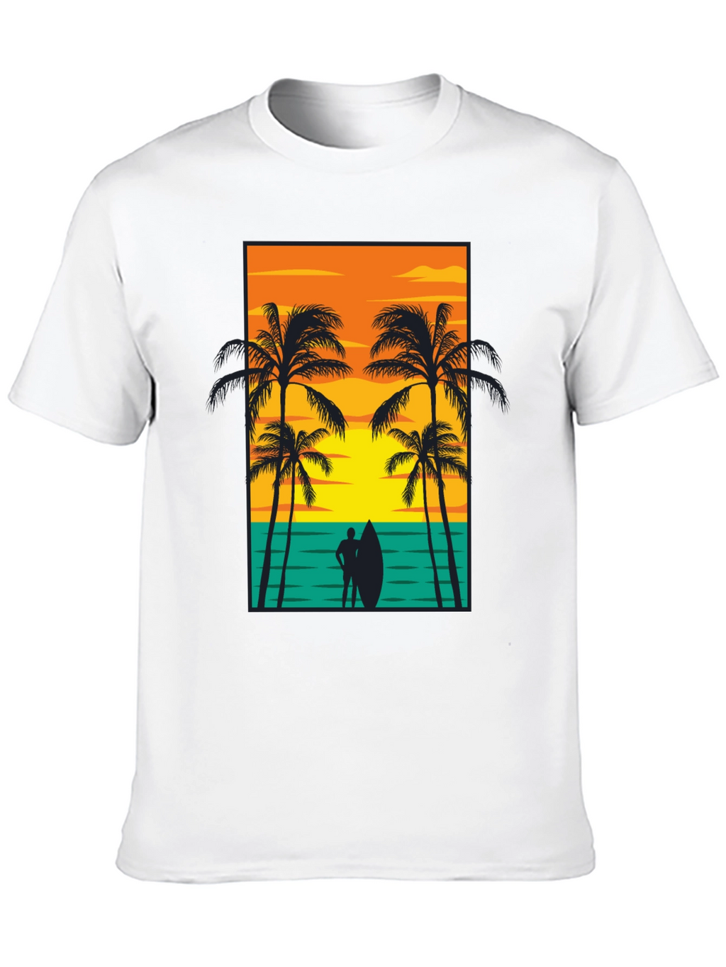 Beach Sunset Graphic Tee - Mens Black T-Shirt