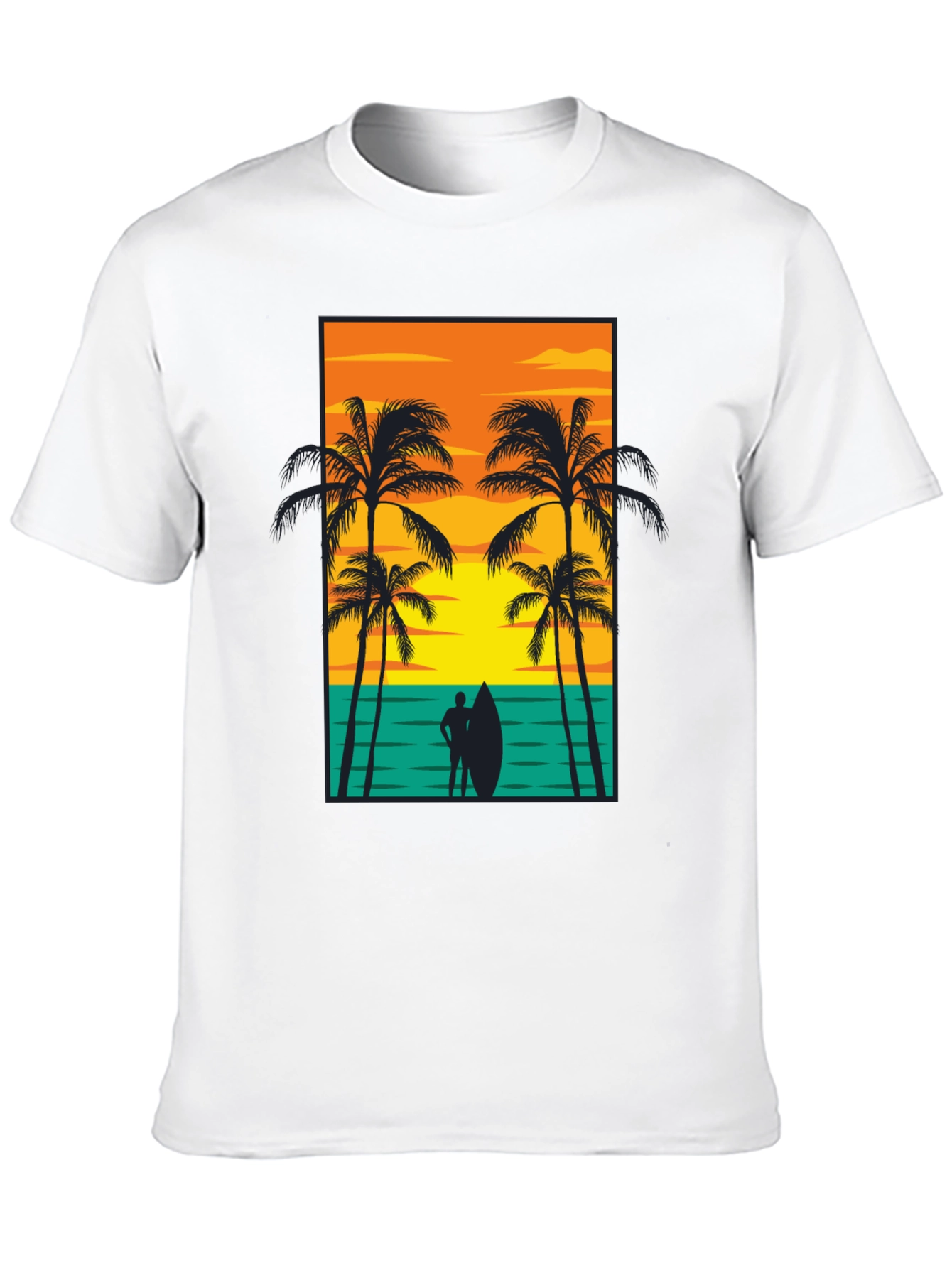Beach Sunset Graphic Tee - Mens Black T-Shirt