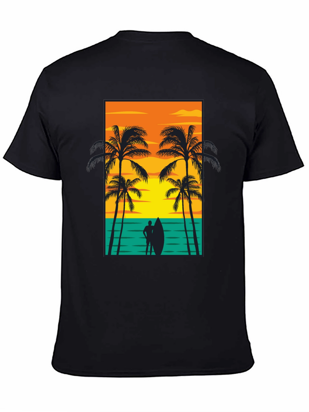 Beach Sunset Graphic Tee - Mens Black T-Shirt