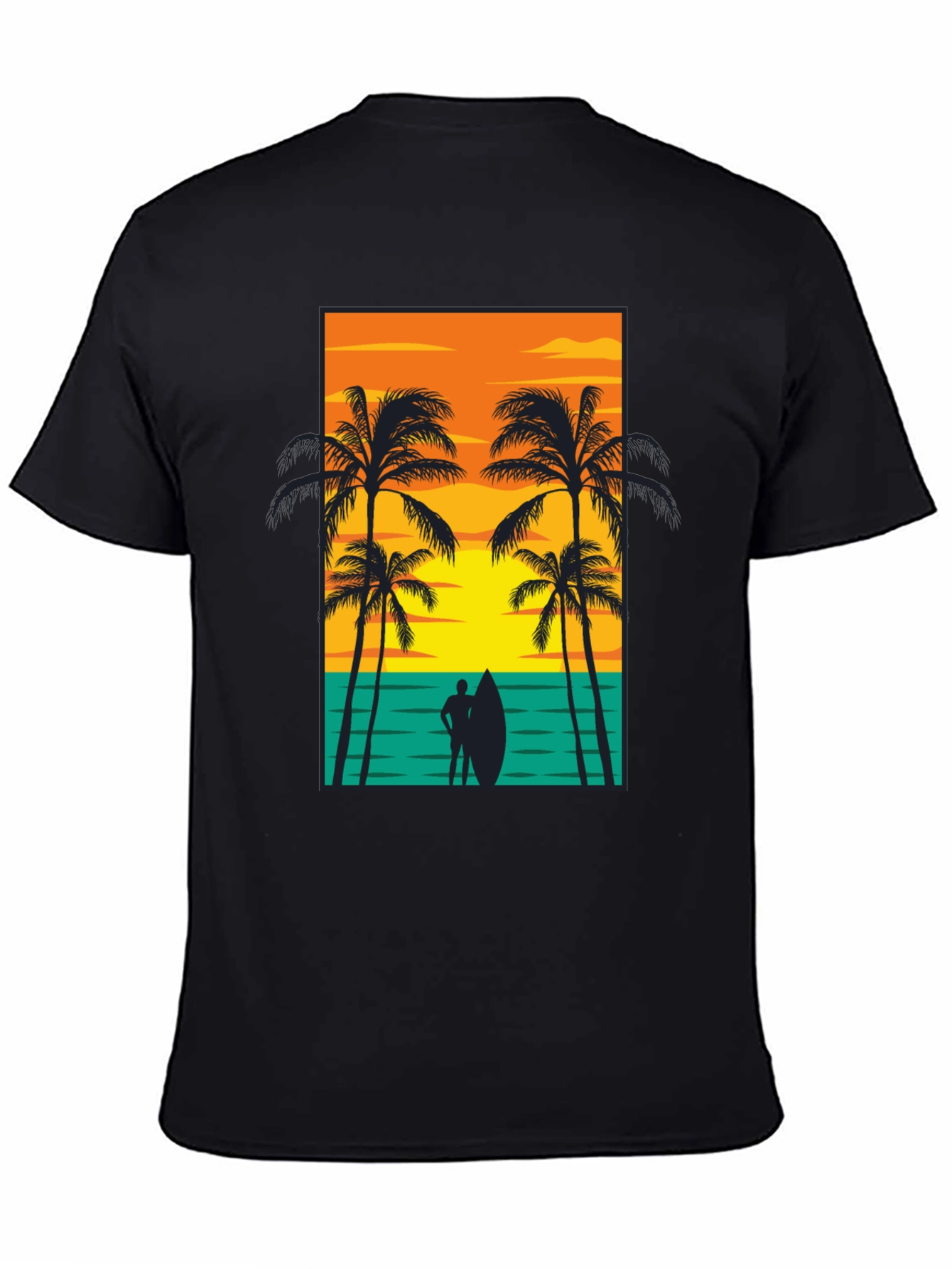 Beach Sunset Graphic Tee - Mens Black T-Shirt