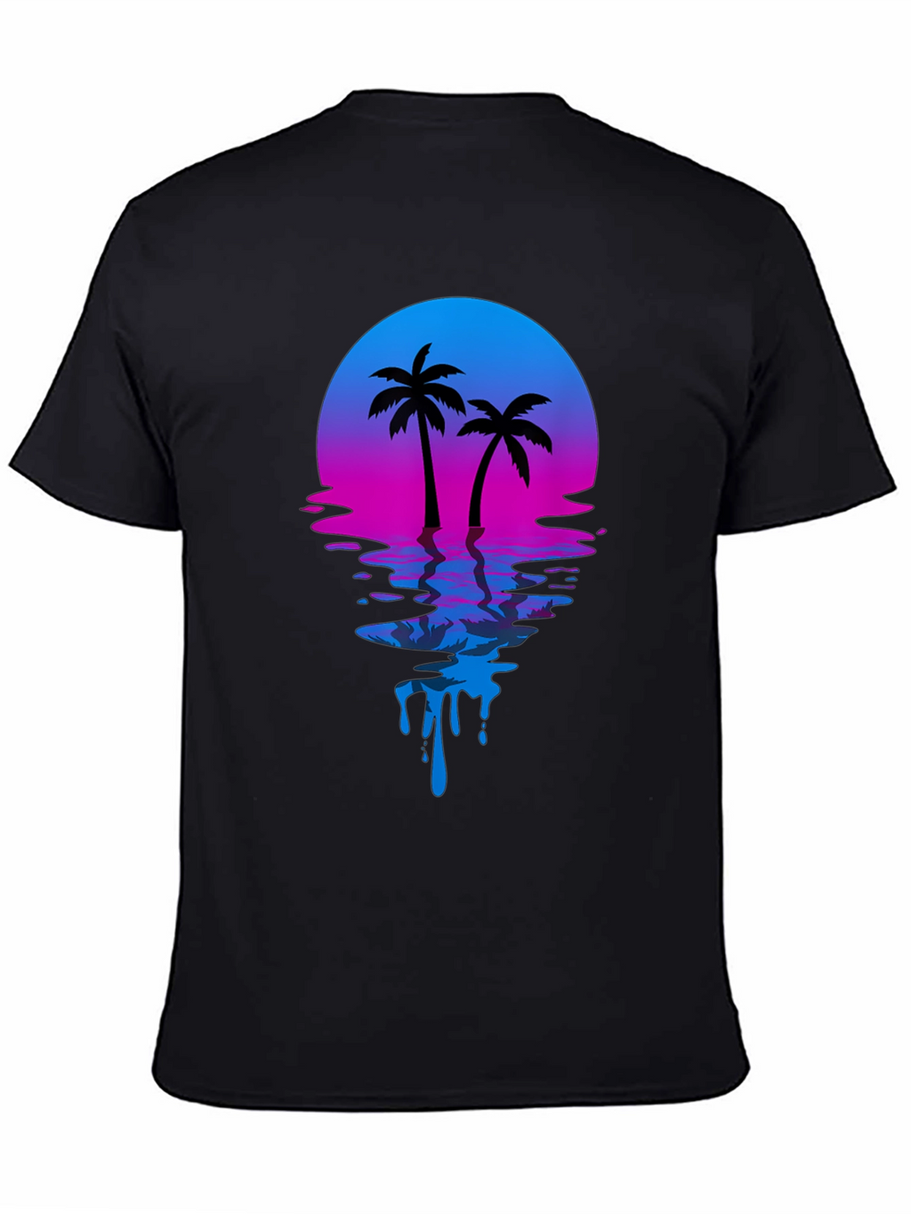 Retro Sunset Palm Tree Graphic T-Shirt