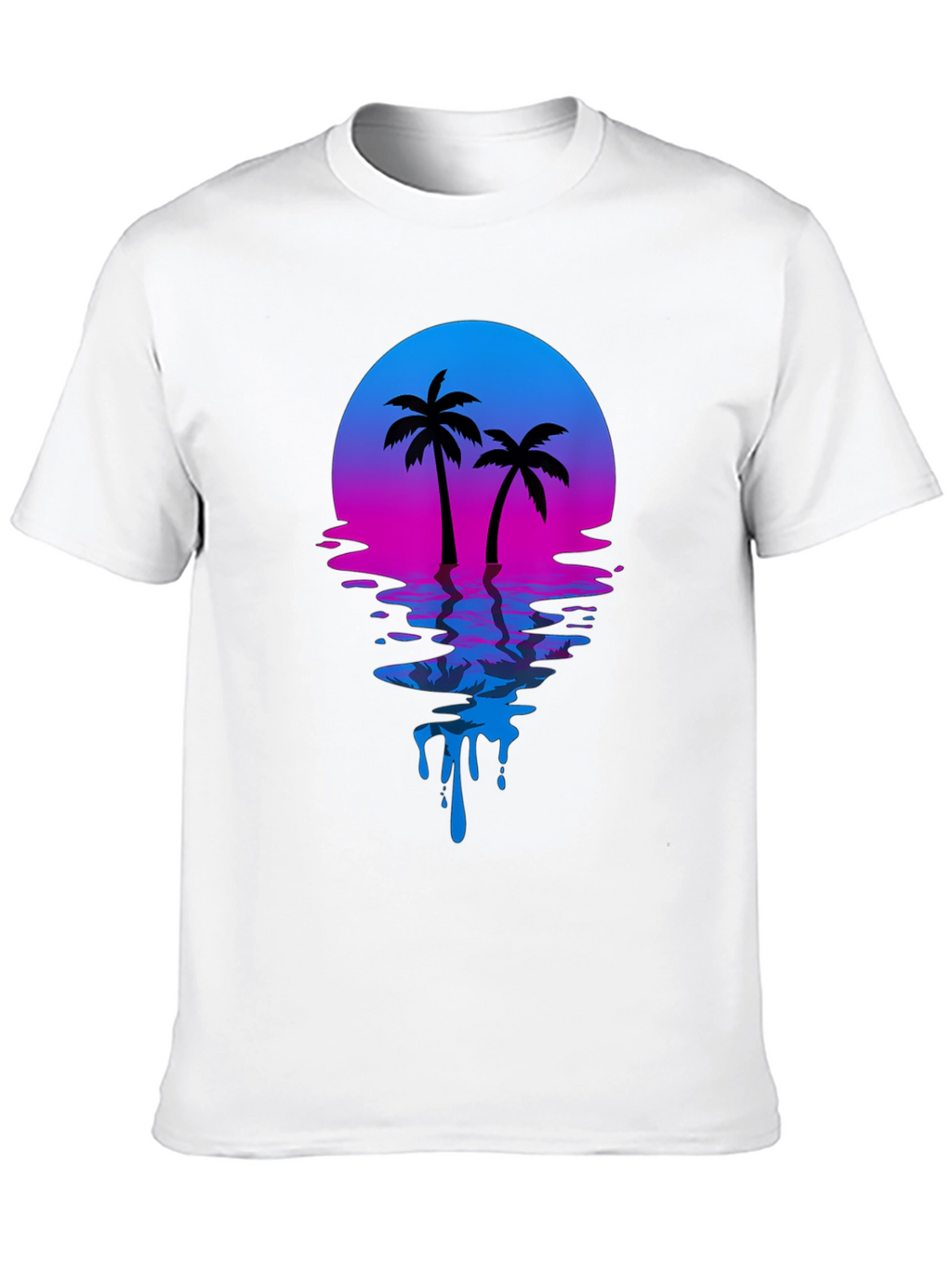 Retro Sunset Palm Tree Graphic T-Shirt
