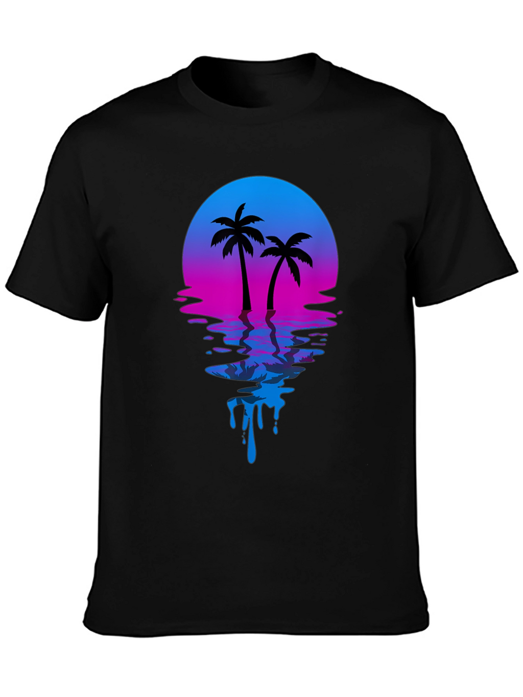 Retro Sunset Palm Tree Graphic T-Shirt