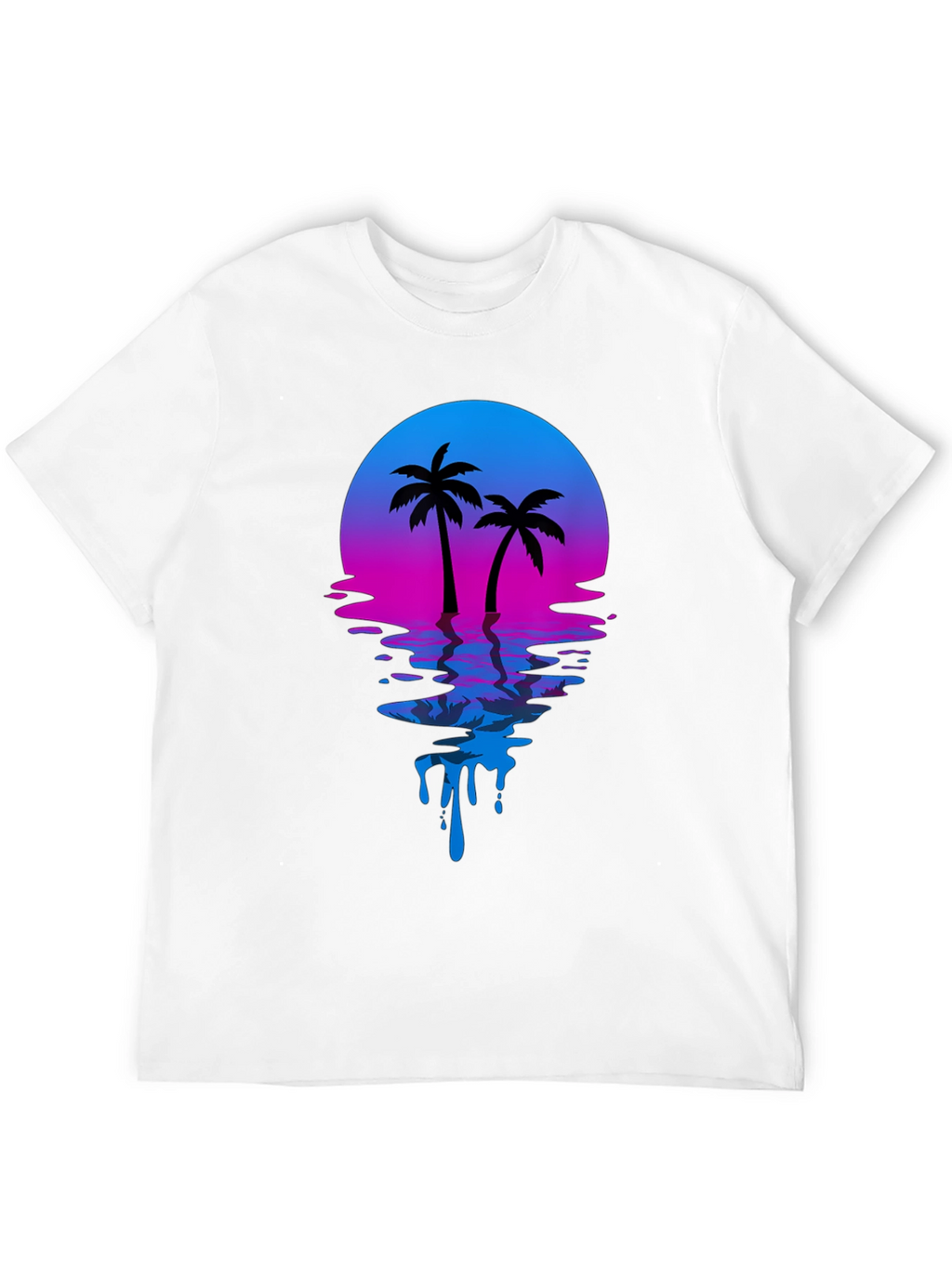 Retro Sunset Palm Tree Graphic T-Shirt