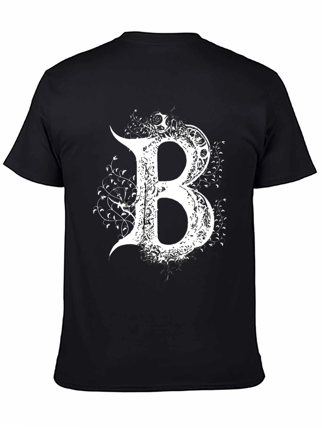 Gothic Letter B T-Shirt - Elegant Dark Style Tee