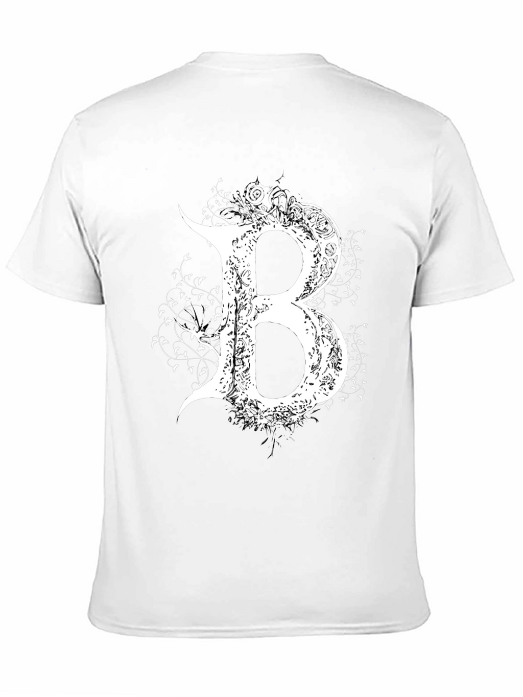 Gothic Letter B T-Shirt - Elegant Dark Style Tee