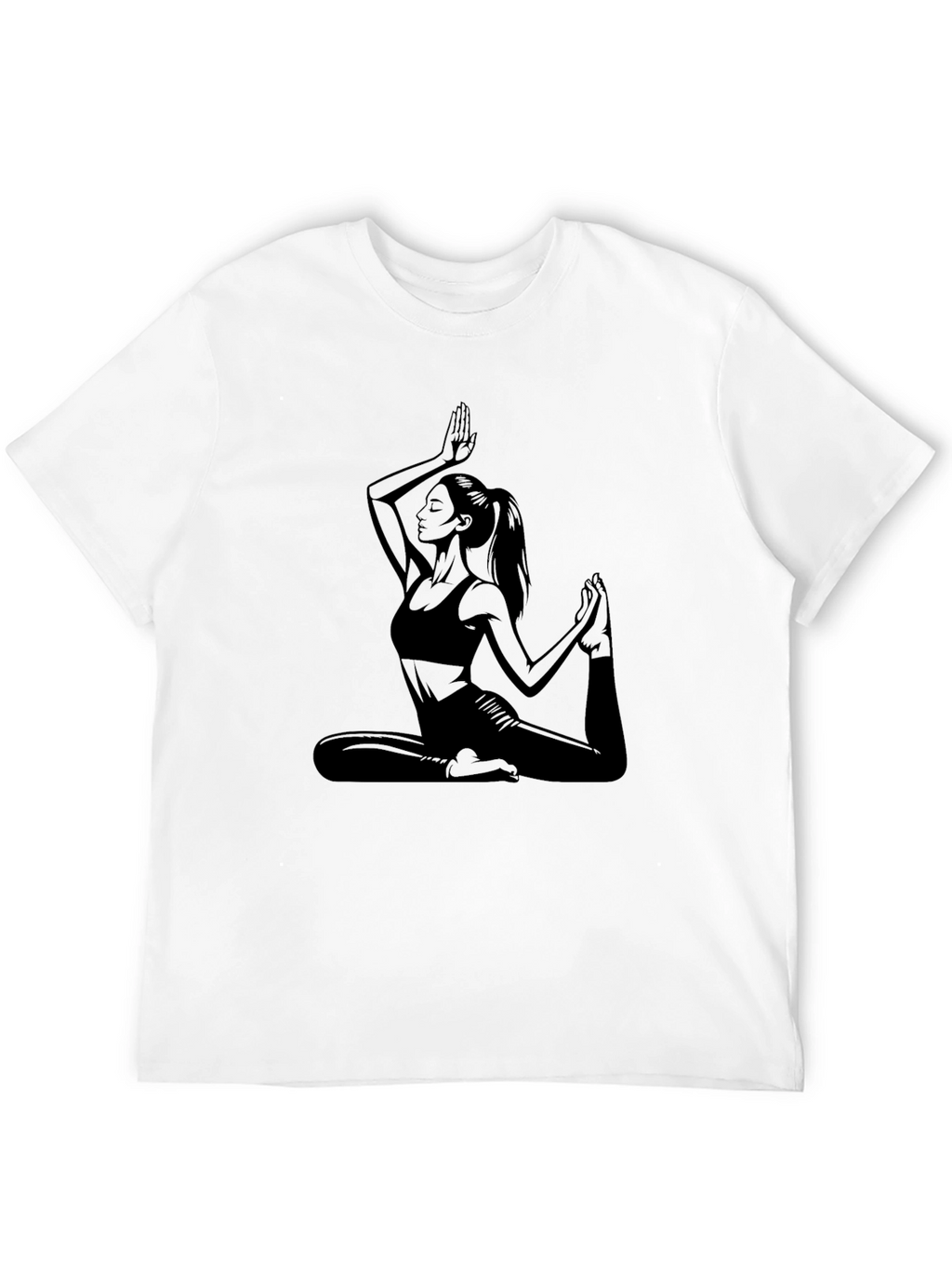 Yoga Pose Graphic Black T-Shirt