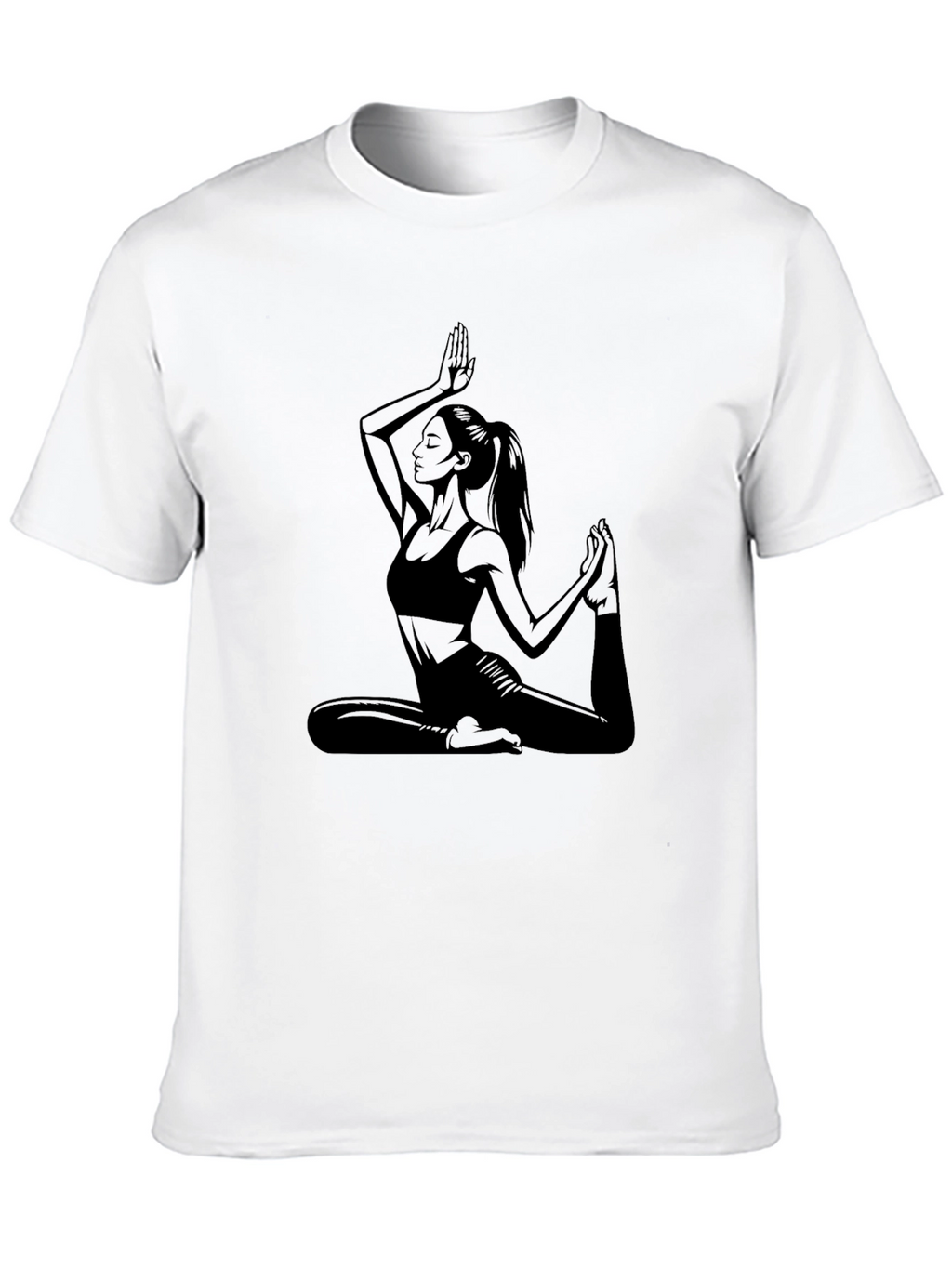 Yoga Pose Graphic Black T-Shirt