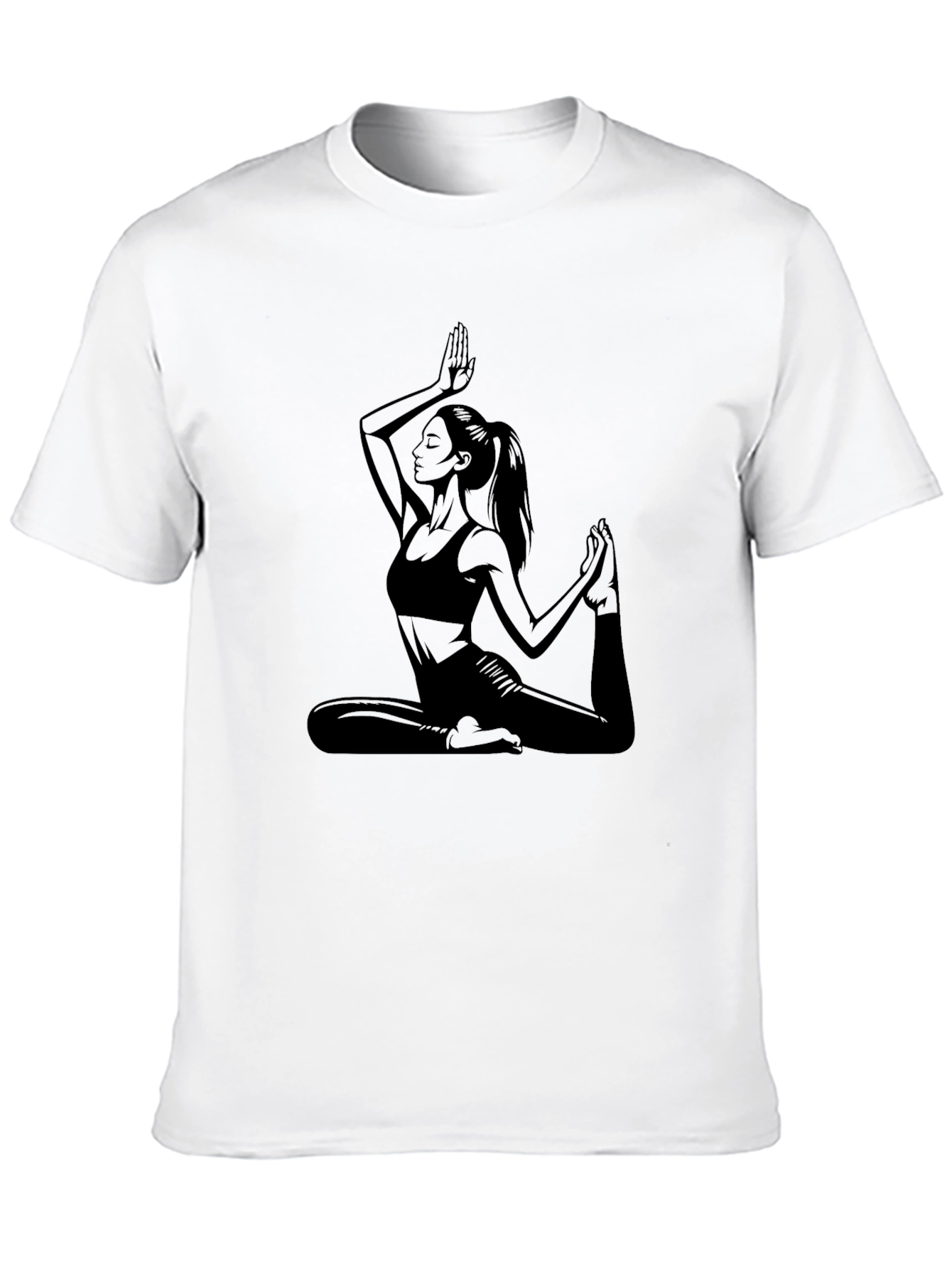 Yoga Pose Graphic Black T-Shirt