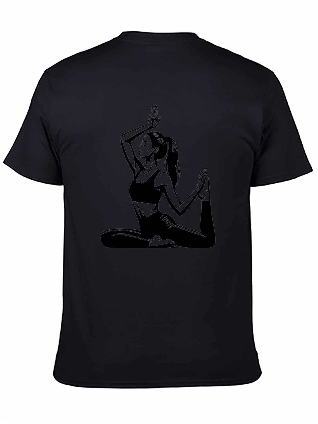 Yoga Pose Graphic Black T-Shirt