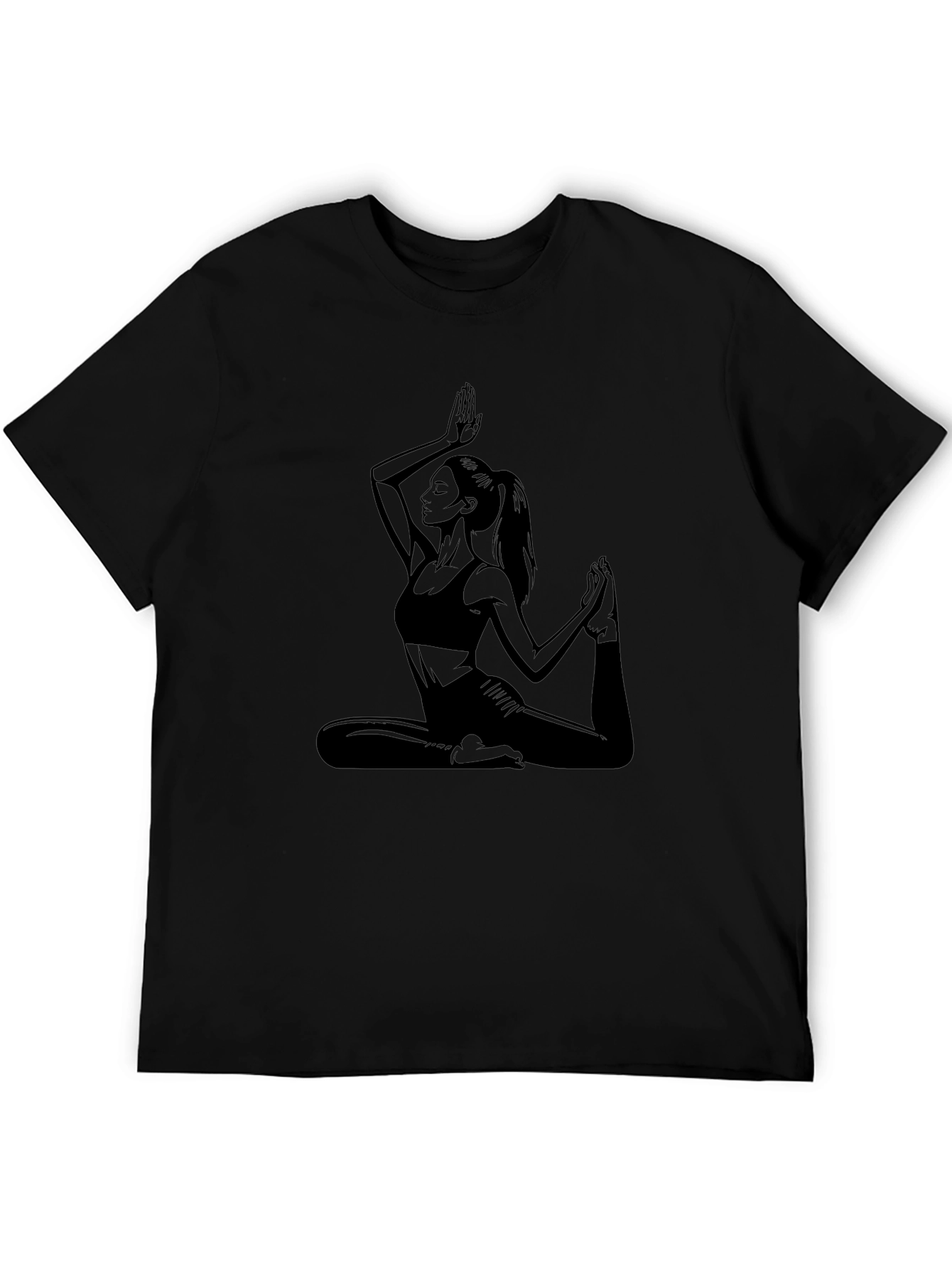 Yoga Pose Graphic Black T-Shirt