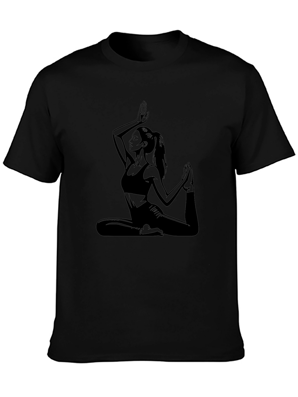 Yoga Pose Graphic Black T-Shirt