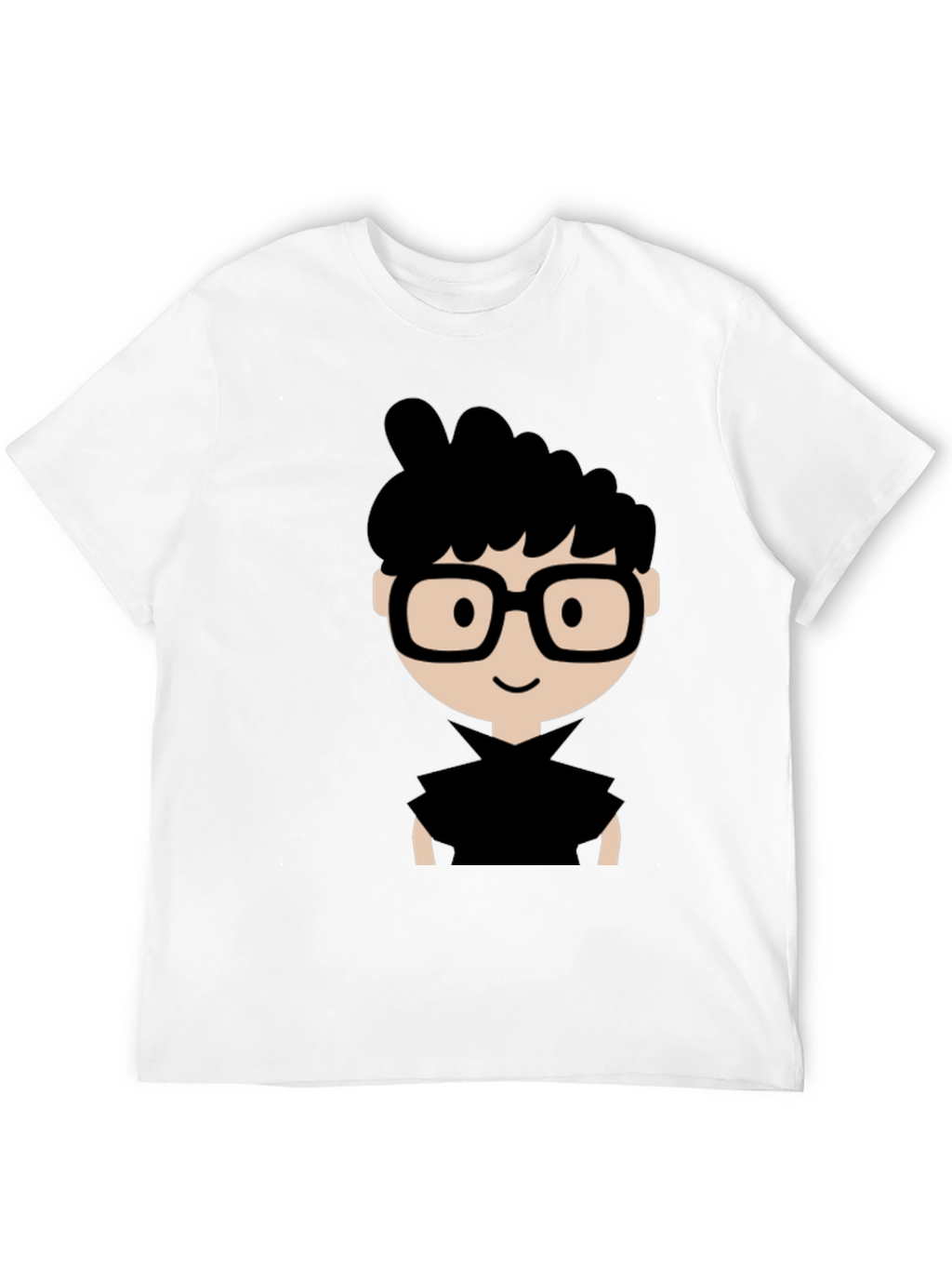 Nerdy Cartoon Graphic Black T-Shirt