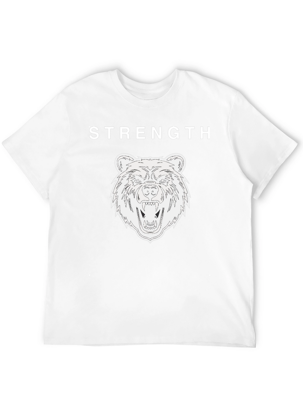 Strength Bear Graphic Tee - Black Cotton T-Shirt