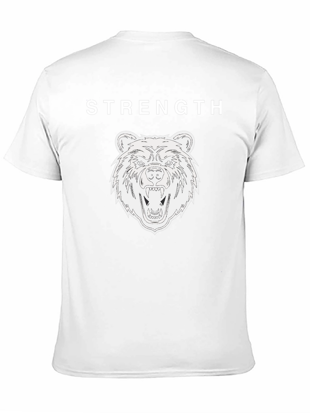 Strength Bear Graphic Tee - Black Cotton T-Shirt