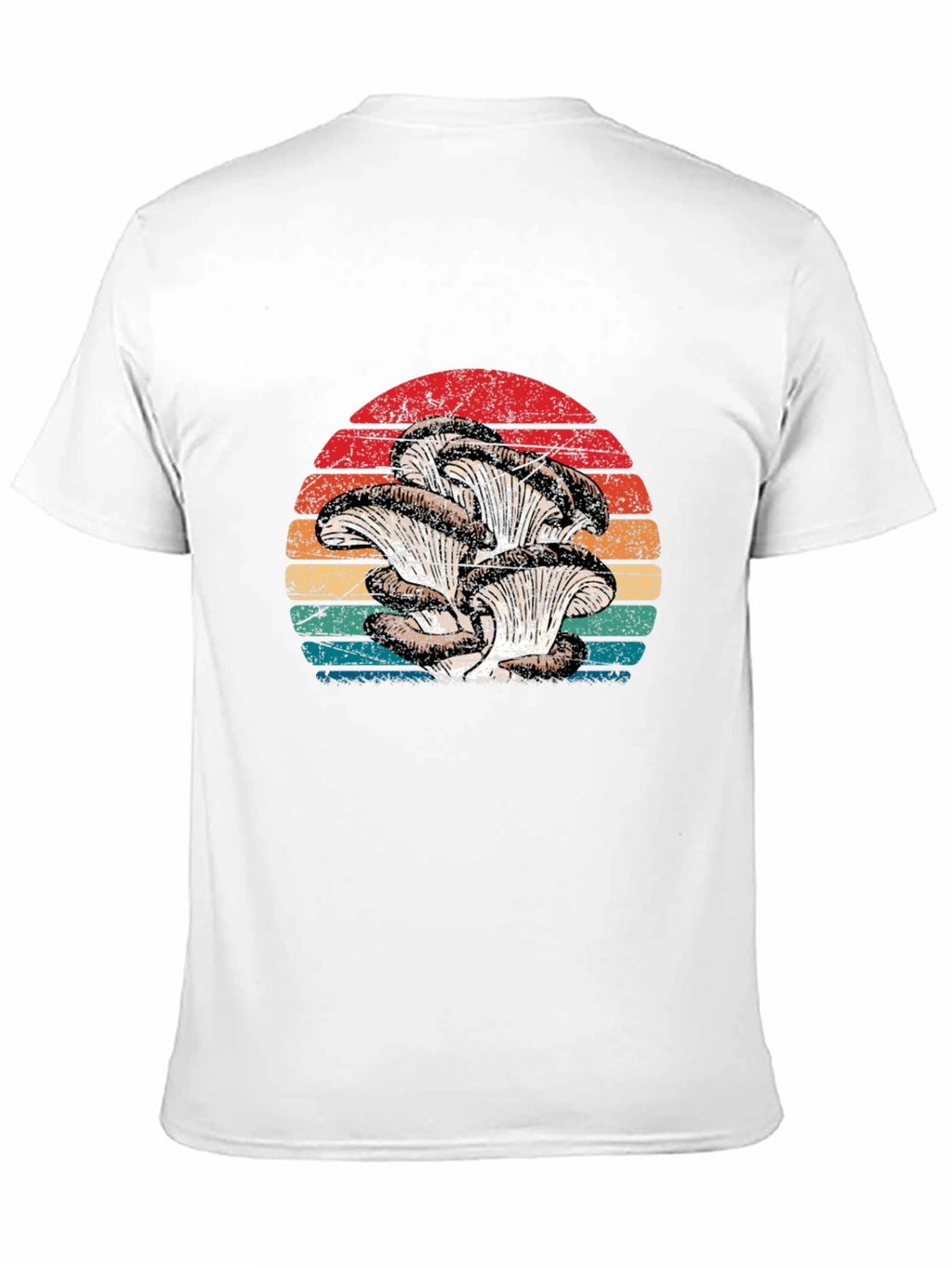 Retro Oyster Mushroom Sunset Graphic Tee - Black