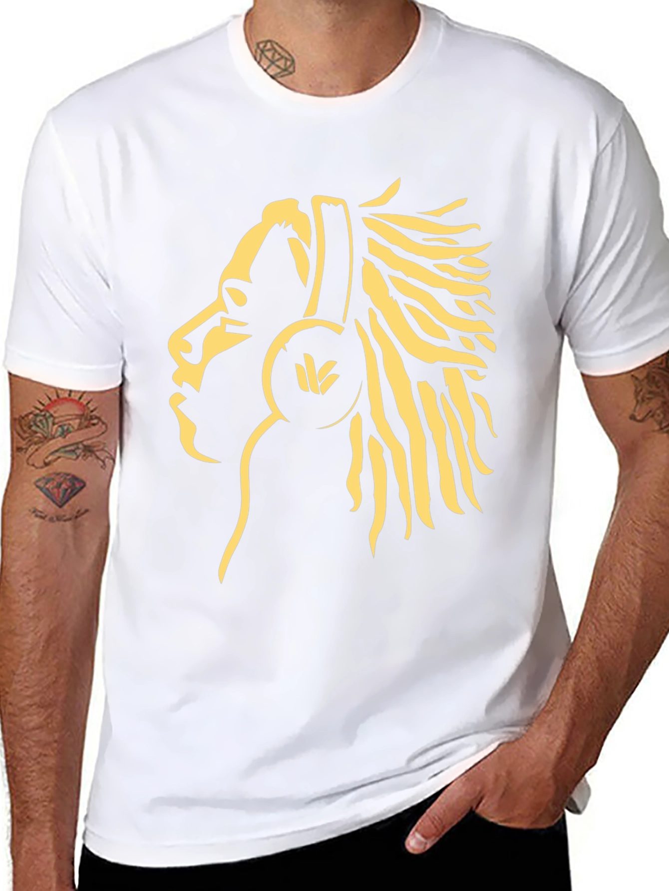 Rasta Man Headphones Graphic Tee - Black